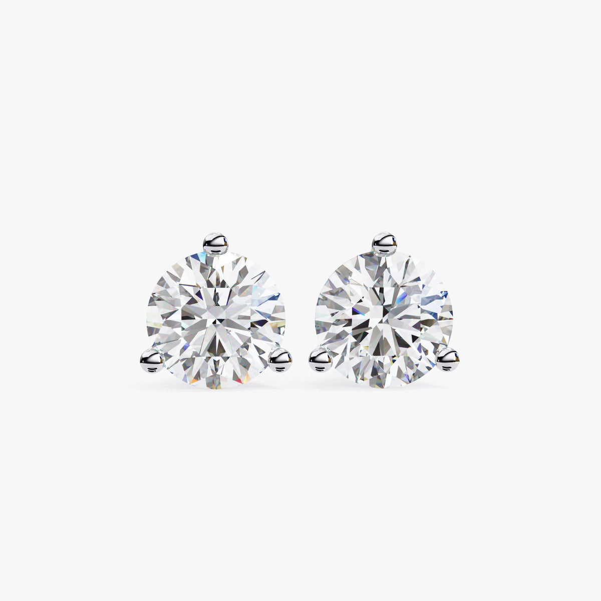 1 Ct Diamond Earrings, 14Kt Gold Natural Diamond Earrings, Gold Diamond Earrings, 3 Prong Diamond Studs