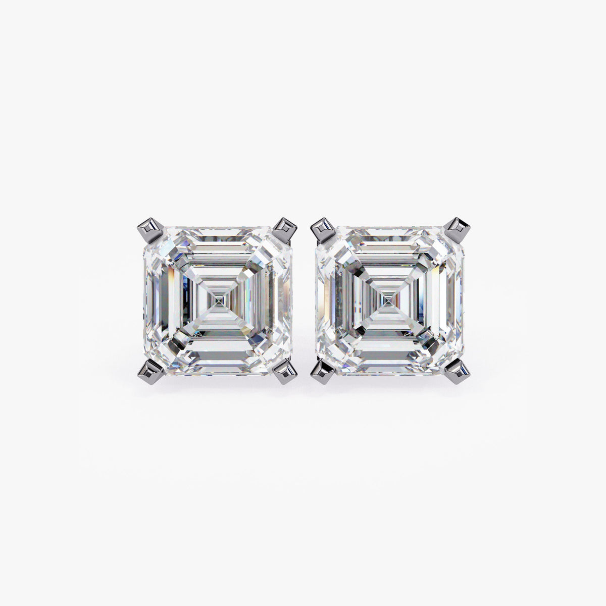 Asscher Cut Diamond Stud Earrings Natural Diamond Solitaire Studs 14K Solid Gold Gift for Her Minimalist Studs Dainty Bridal Earrings