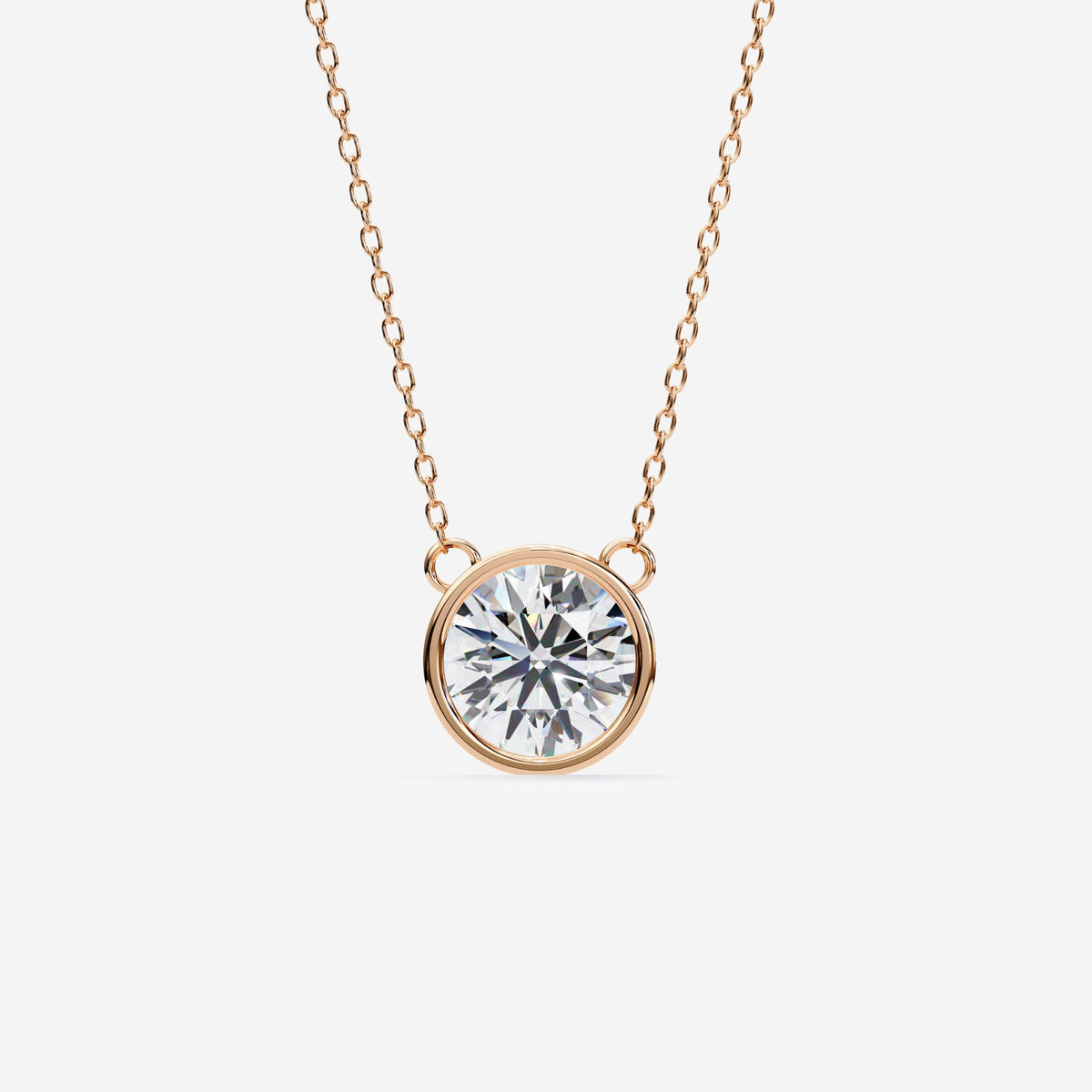 0.50 Ct Natural Diamond Necklace / 14K Solid Gold Diamond Pendant / Diamond Solitaire Necklace / 16-18 inch length / 1 mm Cable Chain