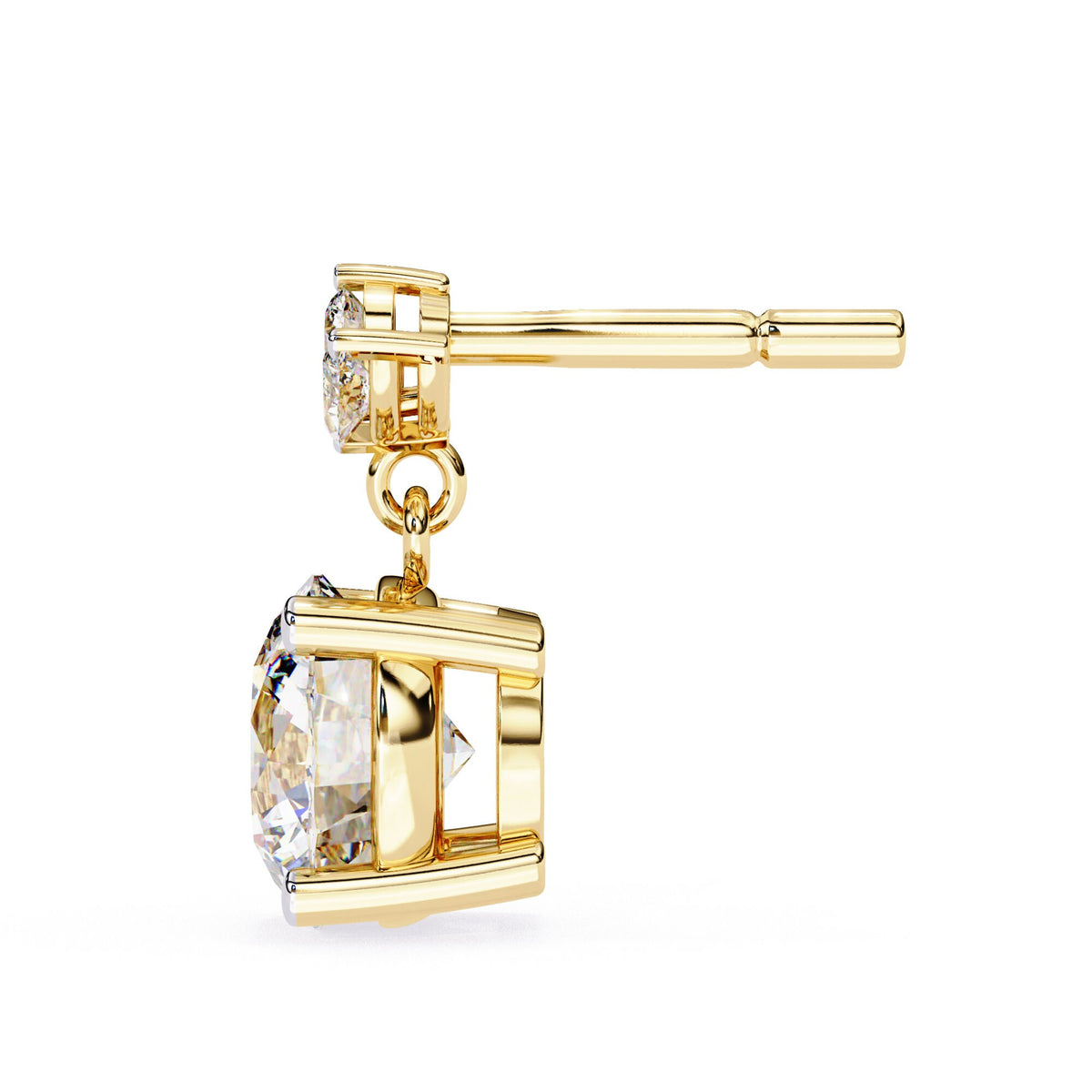 Crafted from 14k gold, these earrings combine the classic elegance of a stud with the eye-catching movement of a dangle drop design.