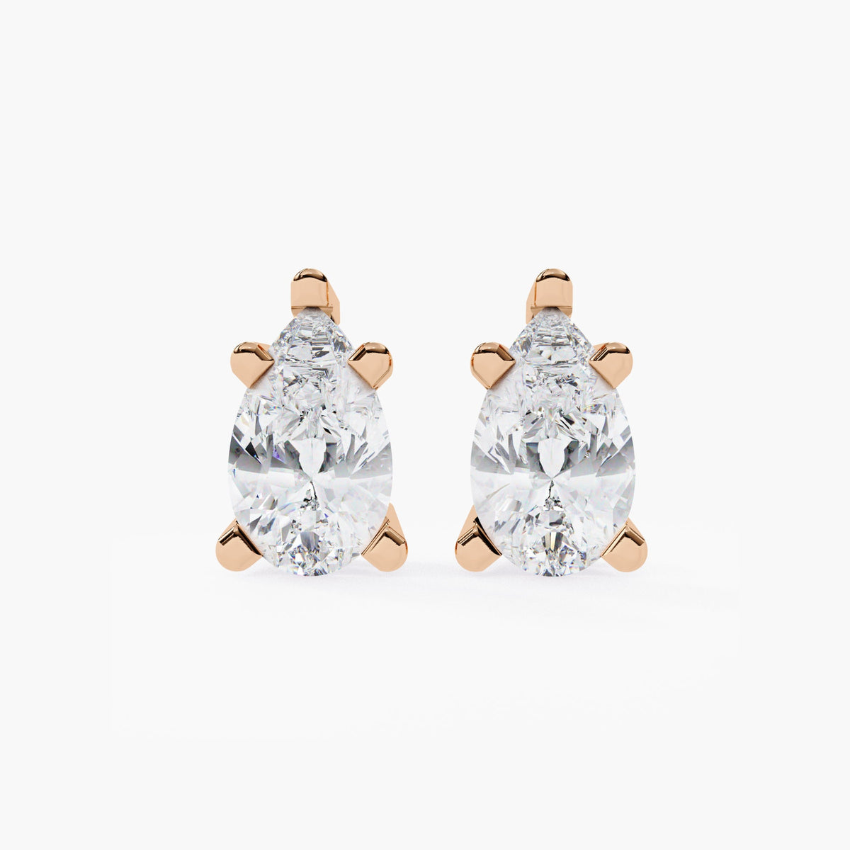 14K Gold Pear Lab Grown Diamond Stud Earrings, 0.50 CTW - 2 CTW