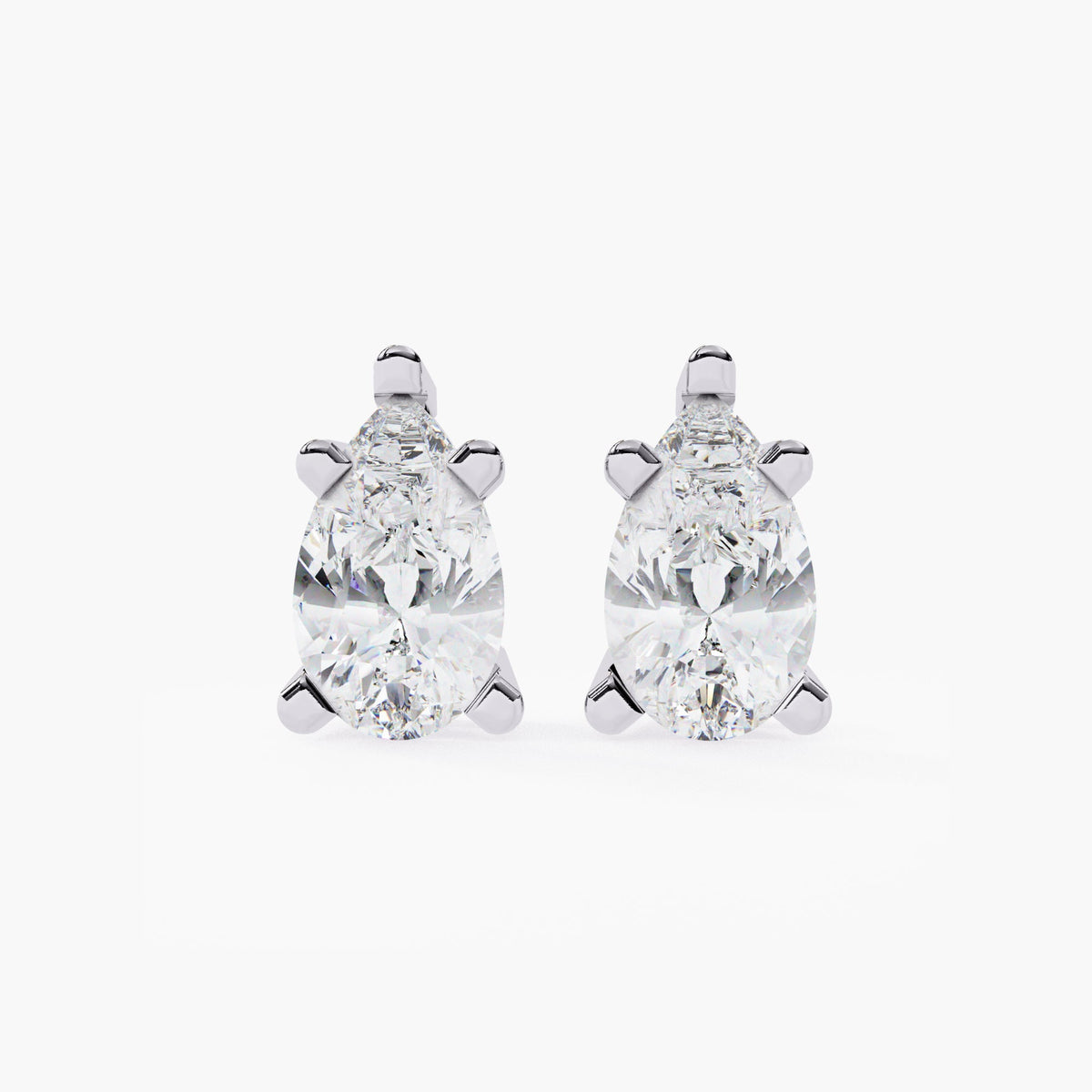 14K Gold Pear Lab Grown Diamond Stud Earrings, 0.50 CTW - 2 CTW