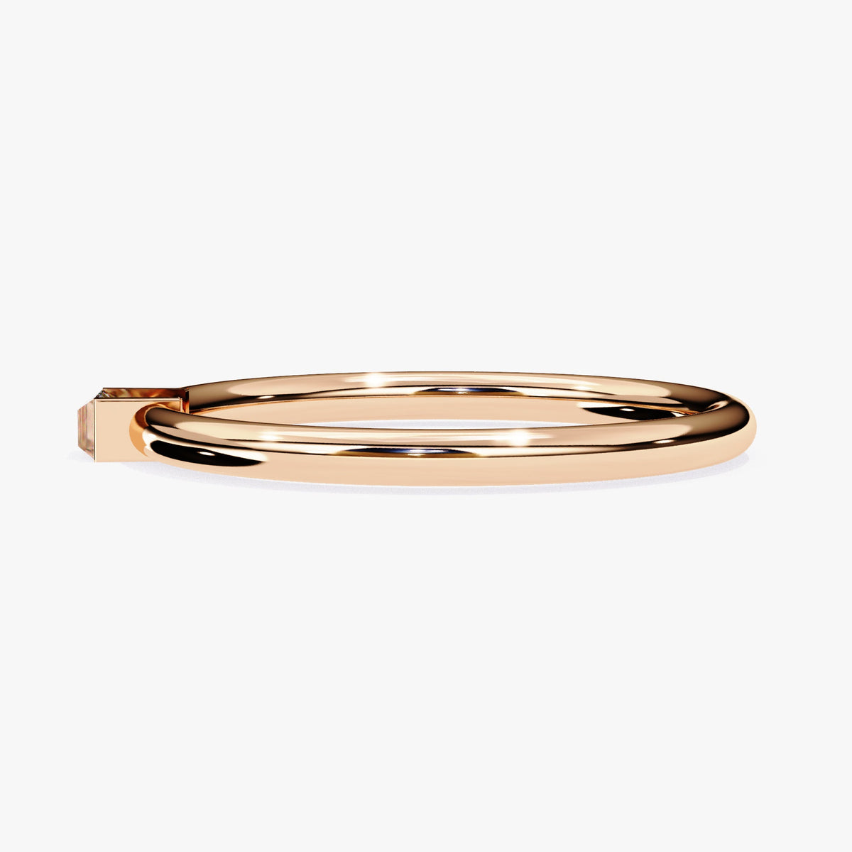 0.10 CT Baguette Natural Diamond Ring, 14k Gold Band Ring, Dainty Diamond Ring, Half Bezel Setting Baguette Ring, Promise Ring, Stacking