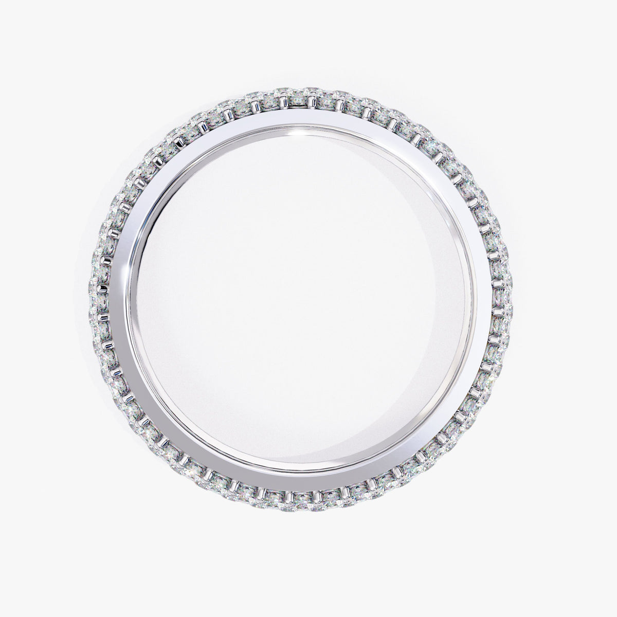 2 CT Round Lab Grown Diamond Ring: 14K Gold Multi Row Eternity Band
