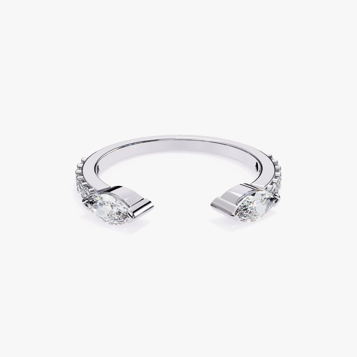 Marquise Diamond Ring: 0.50 CTW, 14K Gold Open Band, Anniversary Ring