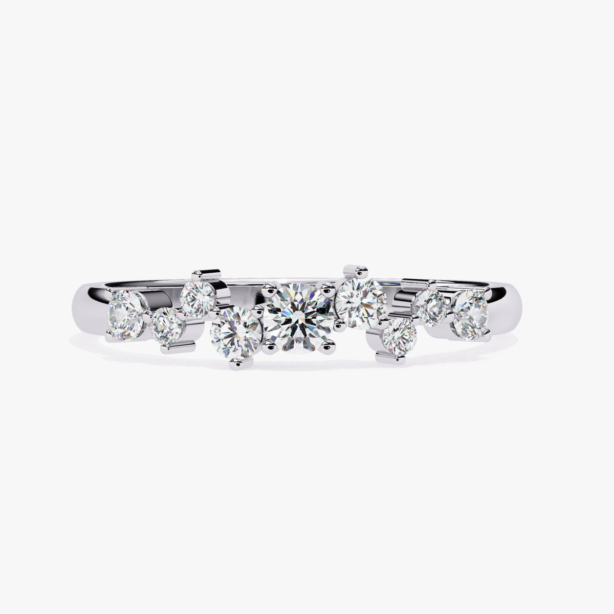 14K Gold Lab Grown Diamond Wedding Band: 0.30Ct Multi Stone Ring