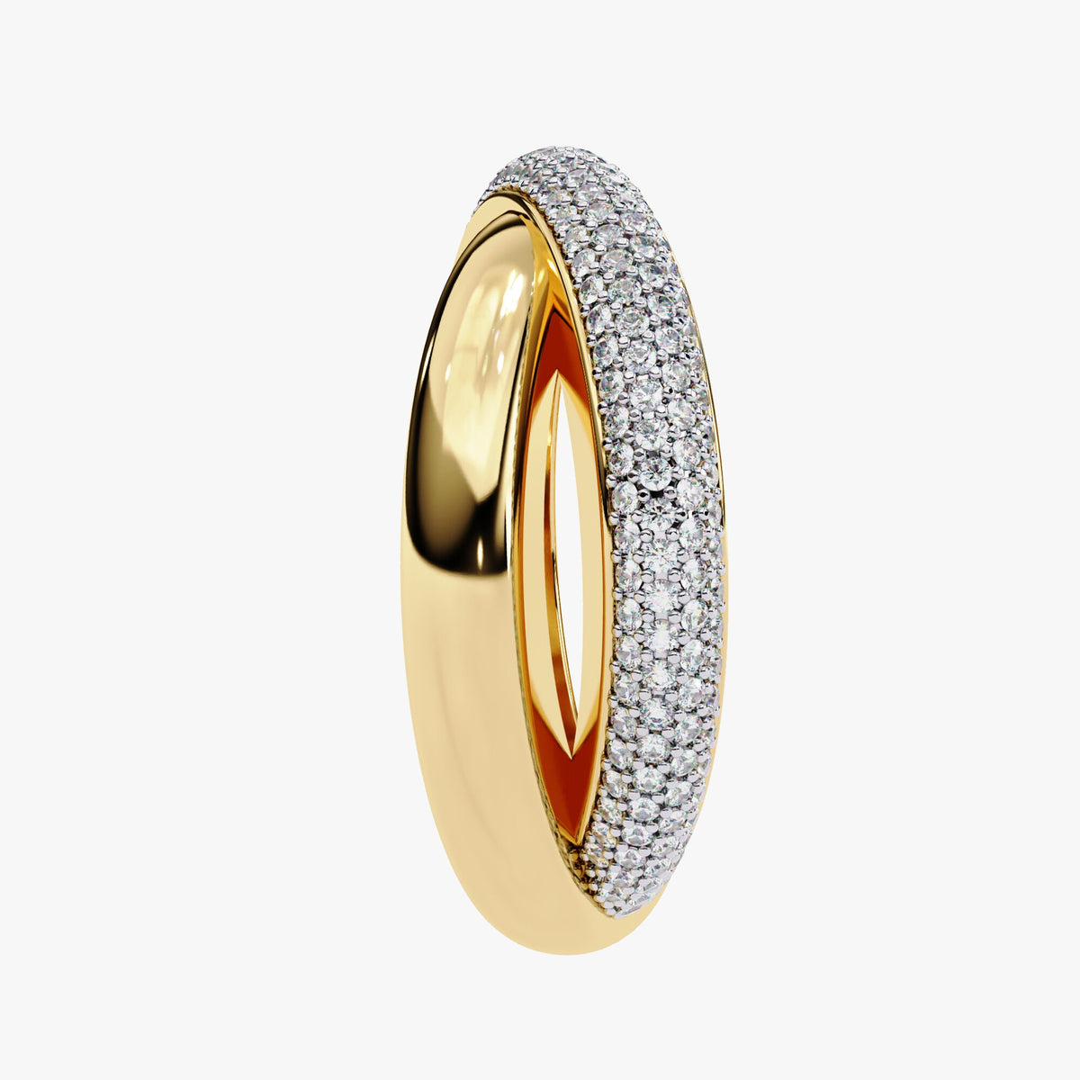 14k Rose Gold Criss Cross Diamond Ring: 0.60Ct Full Eternity Band