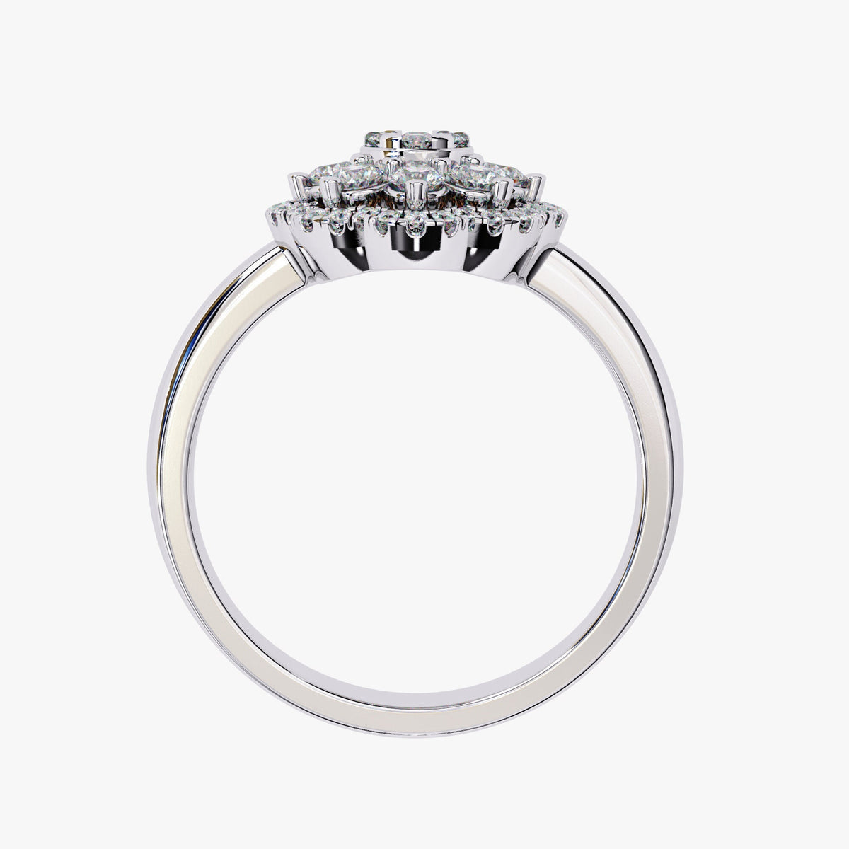 0.50 CT Floral Diamond Ring: 14k Gold Flower Promise Ring