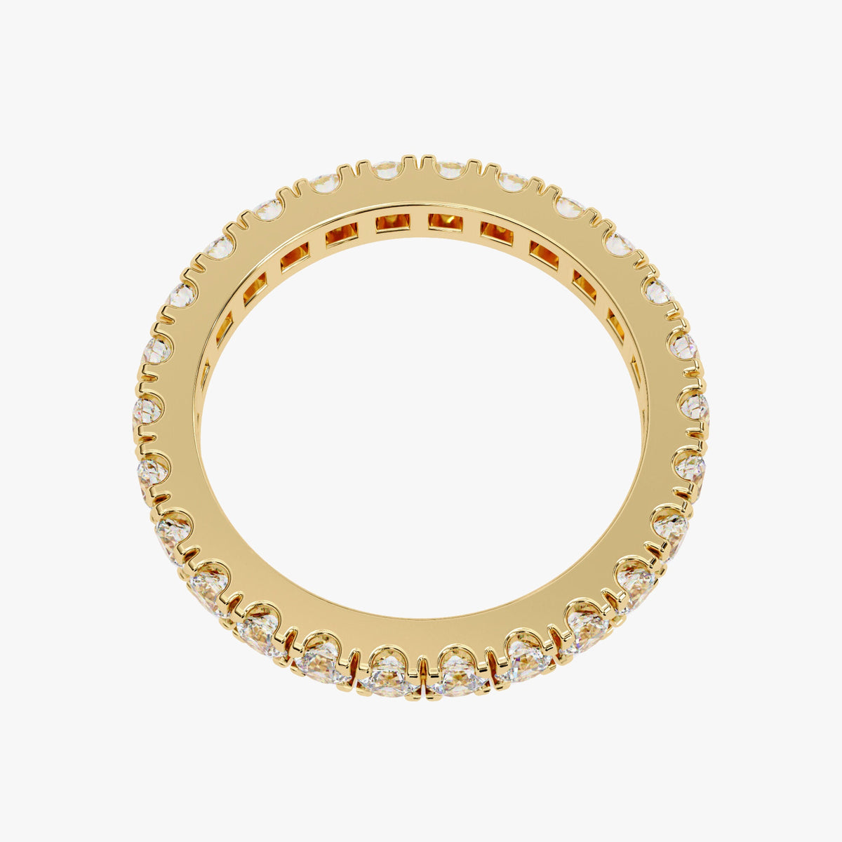 1.35 CT Lab Grown Diamond Eternity Band Ring - 14k Gold 2.4MM Milestone Anniversary Band