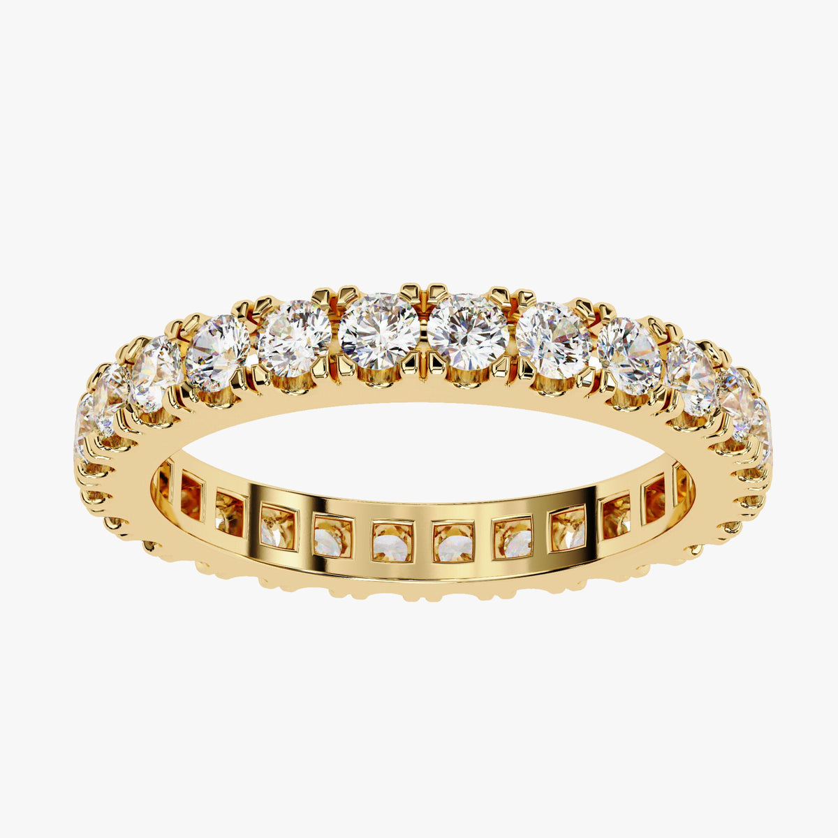 1.35 CT Lab Grown Diamond Eternity Band Ring - 14k Gold 2.4MM Milestone Anniversary Band
