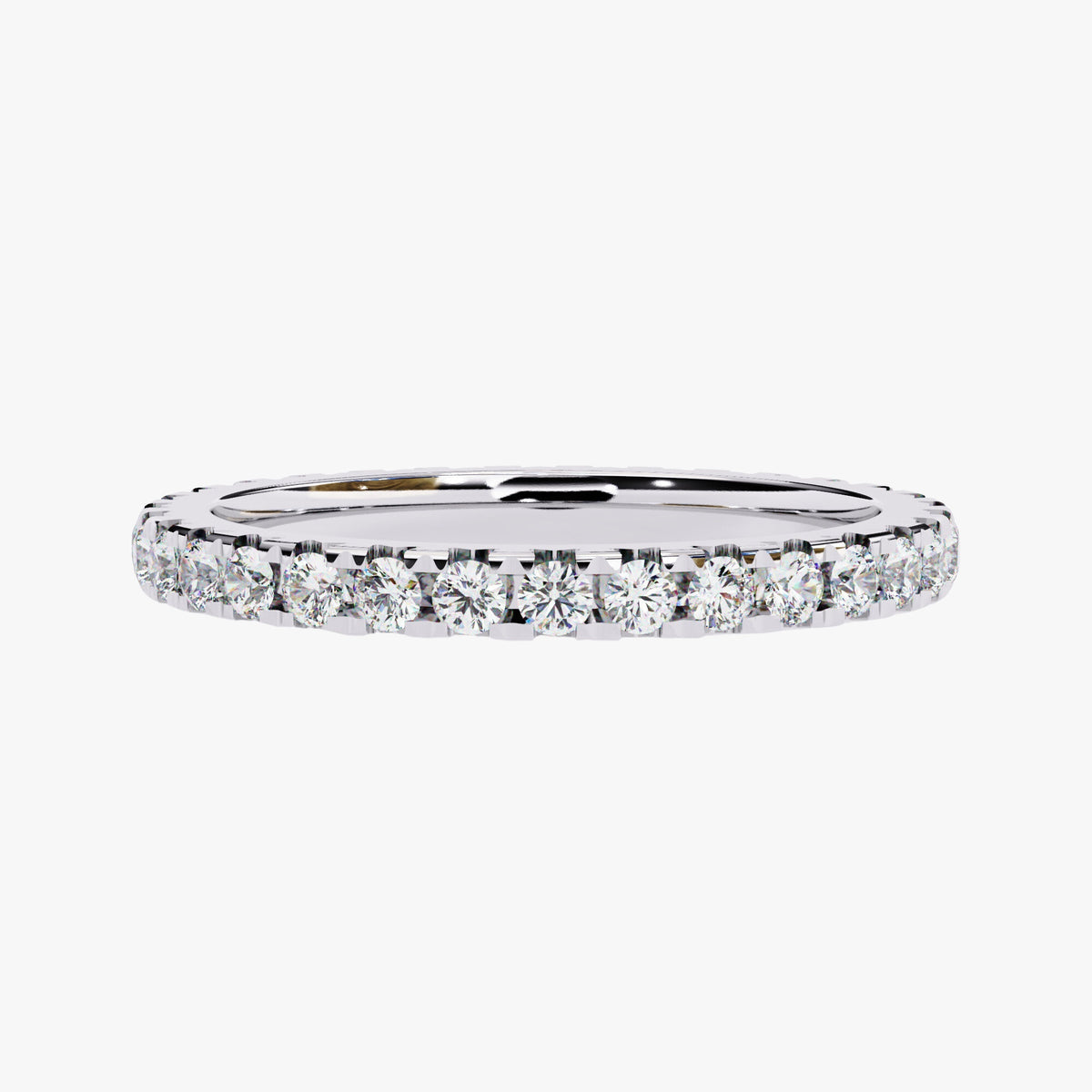 14K Gold Diamond Eternity Band Ring: 0.70 CT 2MM Wedding Band