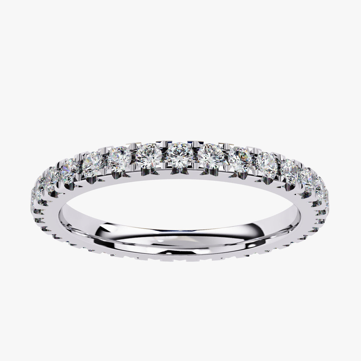 14K Gold Lab Diamond Eternity Ring, 2mm Comfort Fit Band