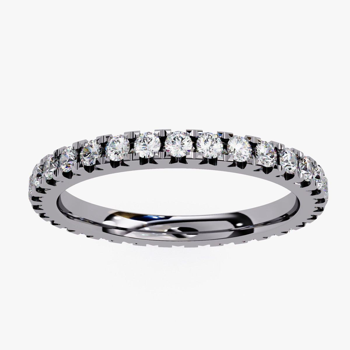 14K Gold Lab Diamond Eternity Ring, 2mm Comfort Fit Band