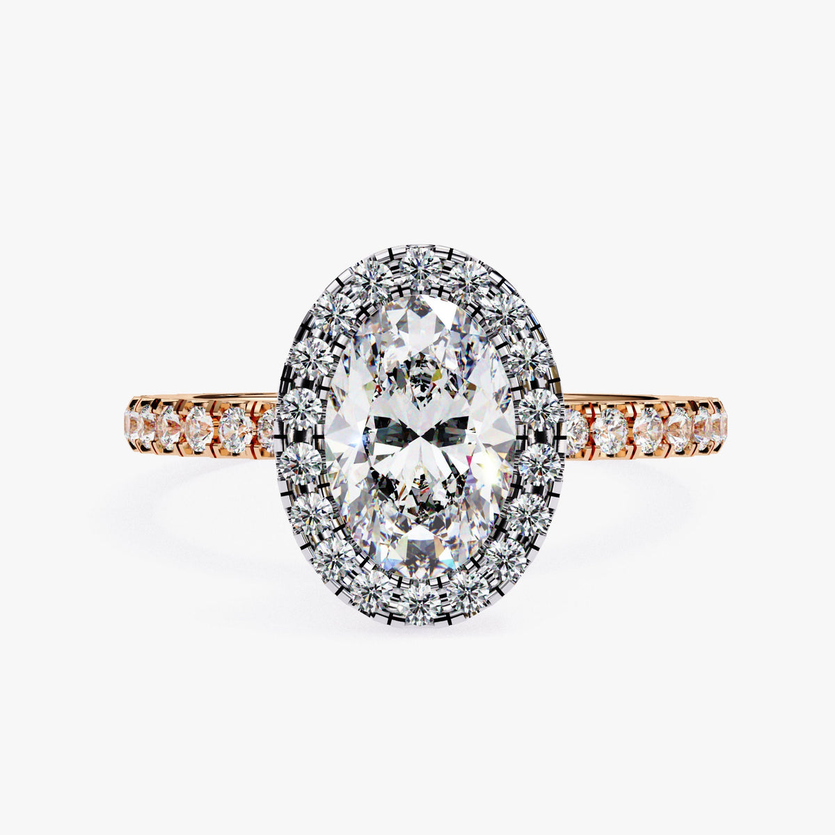 1.8 Ct Oval Lab Grown Diamond Engagement Ring, 14k Real Gold Promise Ring, Half Eternity Band Ring, Solitaire Ring, Proposal Engraved Ring