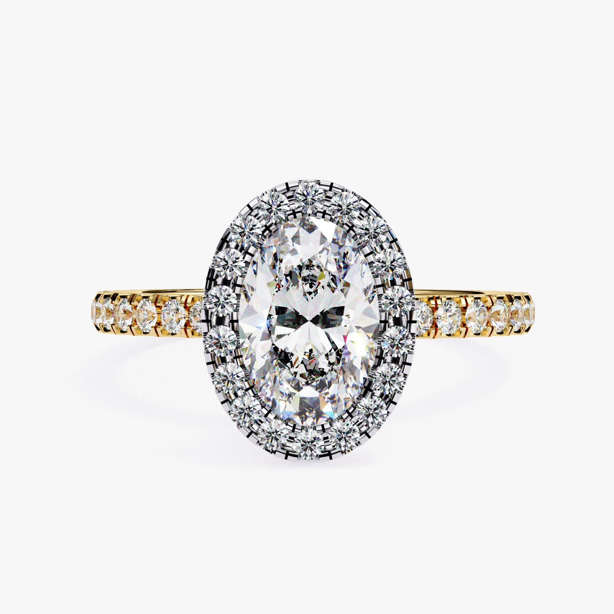 1.8 Ct Oval Lab Grown Diamond Engagement Ring, 14k Real Gold Promise Ring, Half Eternity Band Ring, Solitaire Ring, Proposal Engraved Ring
