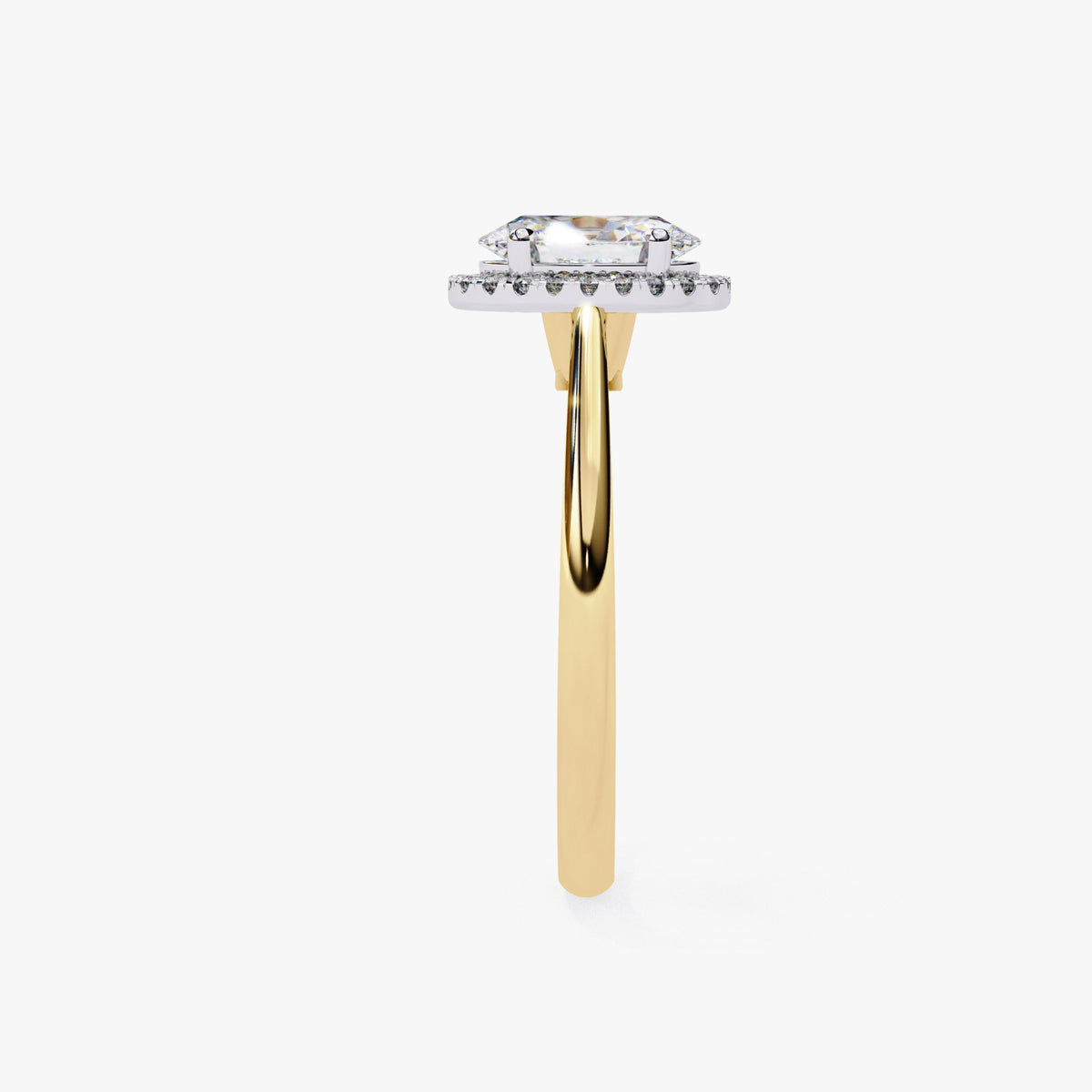 Oval Cut Halo Engagement Ring 14K Solid Gold 1.00 CT Brilliant Lab Grown Diamond Ring / Solitaire Lab Created Engagement Ring for Women
