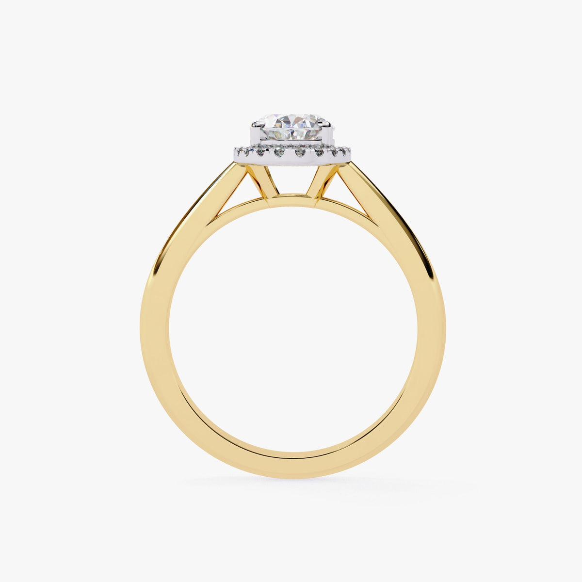 Oval Cut Halo Engagement Ring 14K Solid Gold 1.00 CT Brilliant Lab Grown Diamond Ring / Solitaire Lab Created Engagement Ring for Women