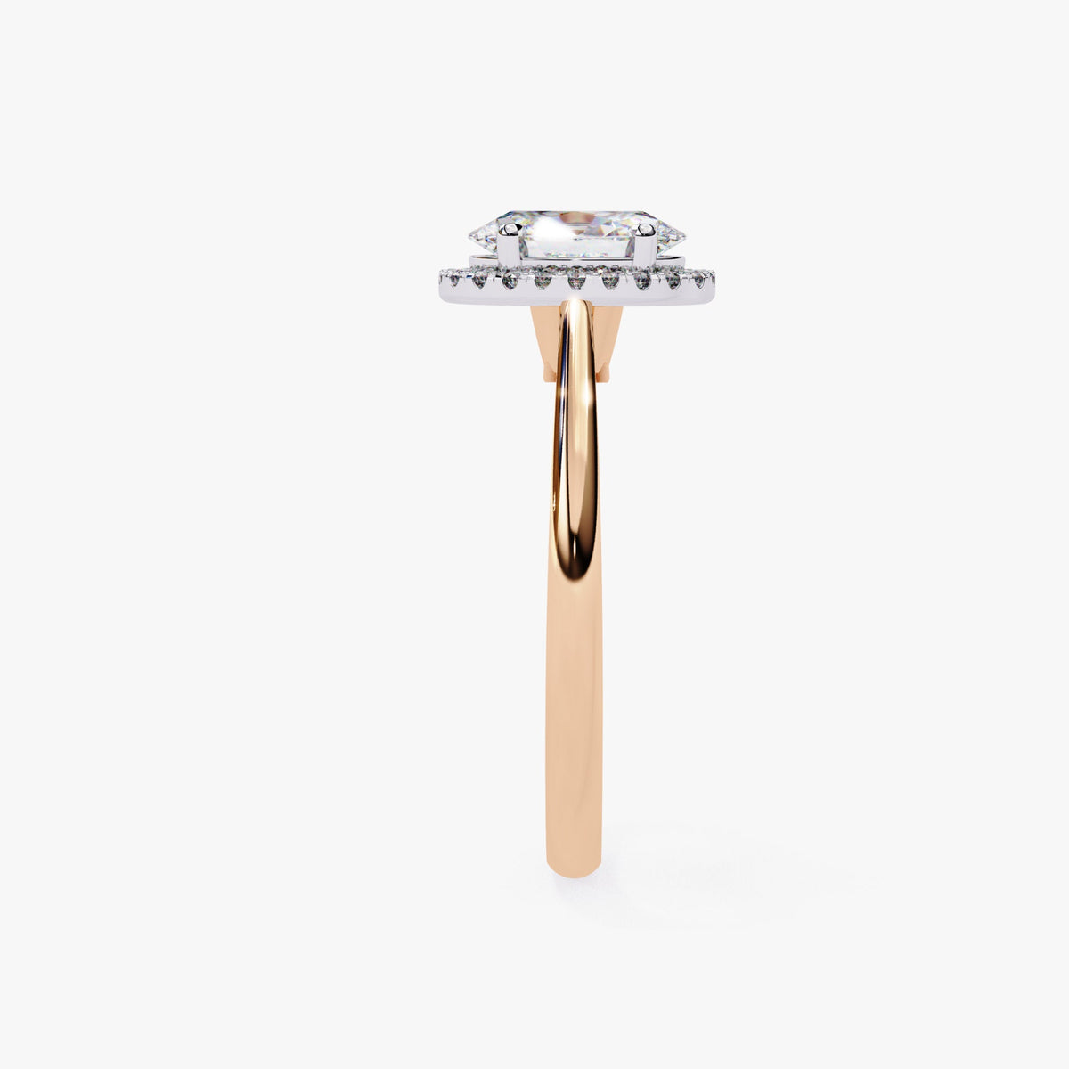 Oval Cut Halo Engagement Ring 14K Solid Gold 1.00 CT Brilliant Lab Grown Diamond Ring / Solitaire Lab Created Engagement Ring for Women