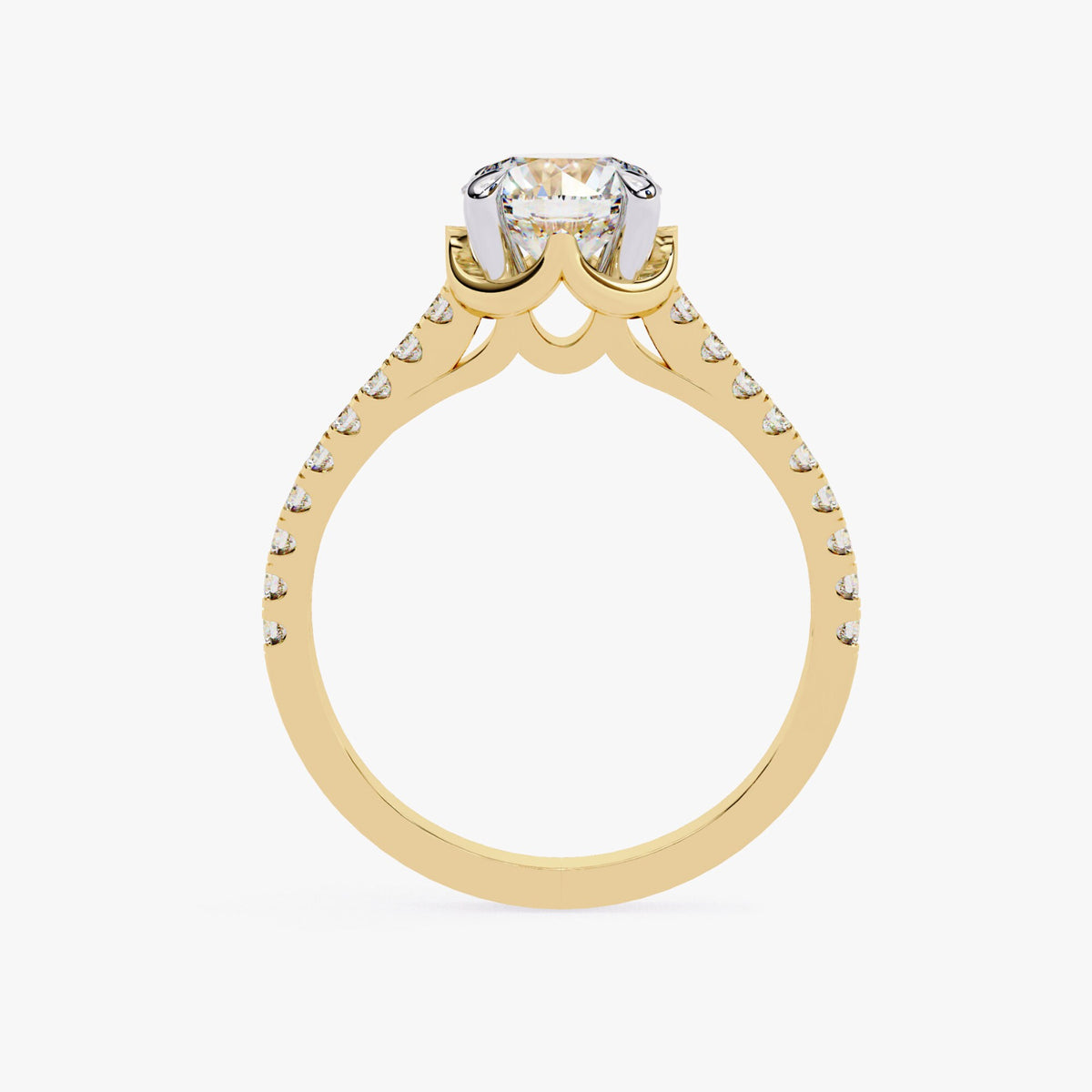 Vintage Hidden Halo Lab Grown Ladies Ring, Anniversary Gift, 1.25ct Round 7mm Lab Diamond Wedding Ring, Lab Created Diamond Engagement Ring