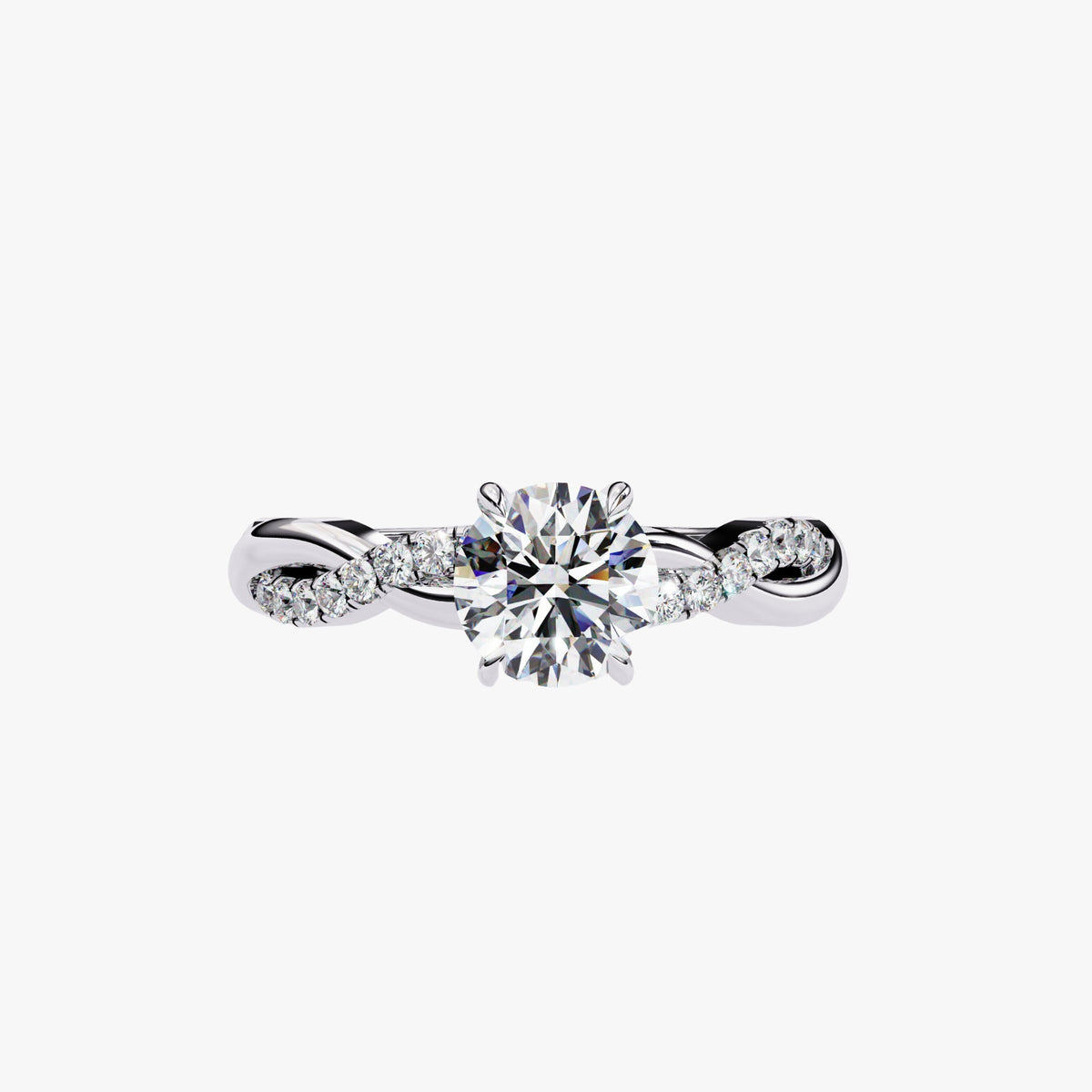 Lab Grown Diamond Engagemeng Ring Lab Created Diamond Ring 14K Solid Rose Gold White Gold Round Promise Proposal Ring Twist Band Design