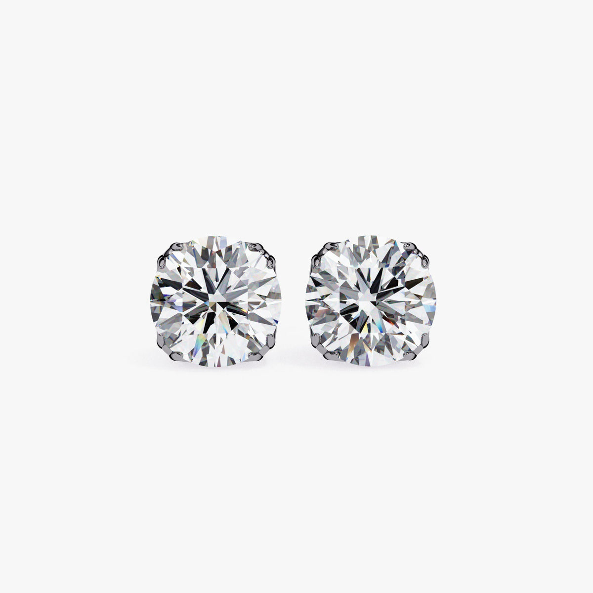 0.50 CTW Natural Diamond Studs: 14k Gold 8 Prong Vintage Inspired Stud Earrings