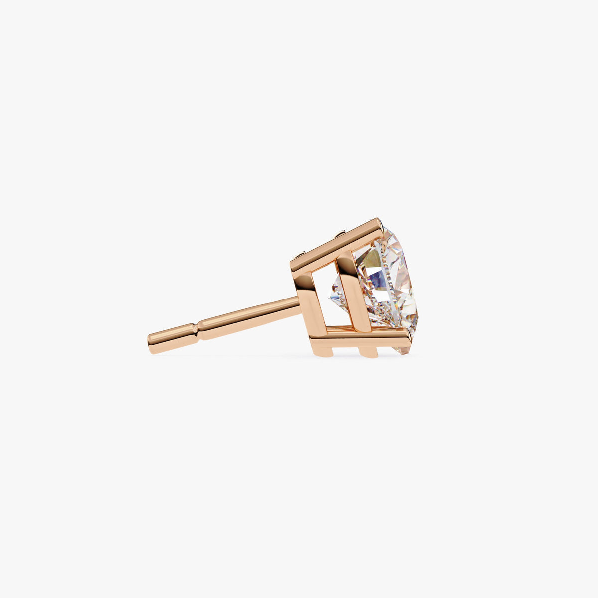 14K Solid Gold Heart Diamond Stud Earrings (0.50 - 1 ctw)