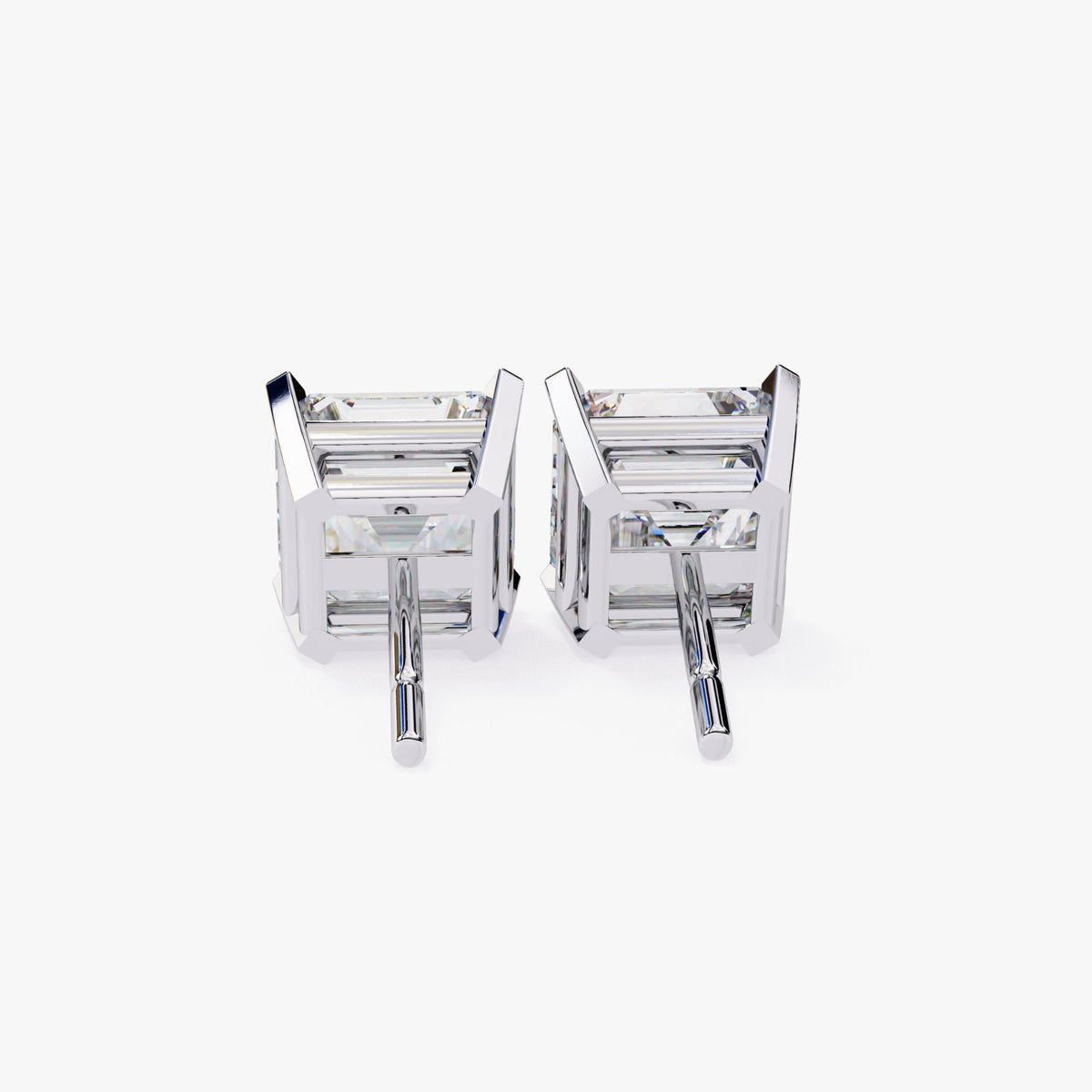 Asscher Cut Diamond Stud Earrings Natural Diamond Solitaire Studs 14K Solid Gold Gift for Her Minimalist Studs Dainty Bridal Earrings