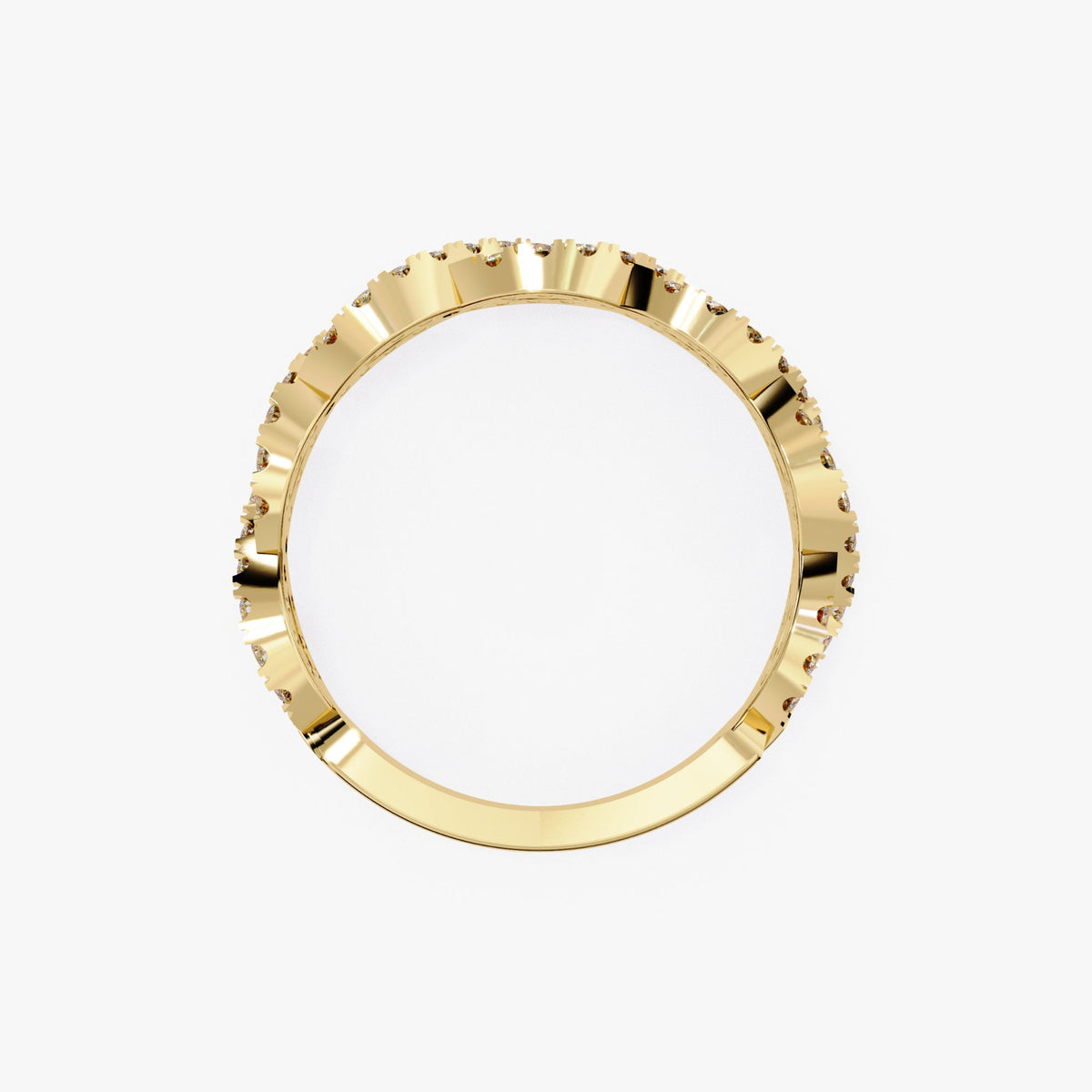 14k Gold Twist Band Ring: 0.50 CT Round Natural Diamond Engagement Ring