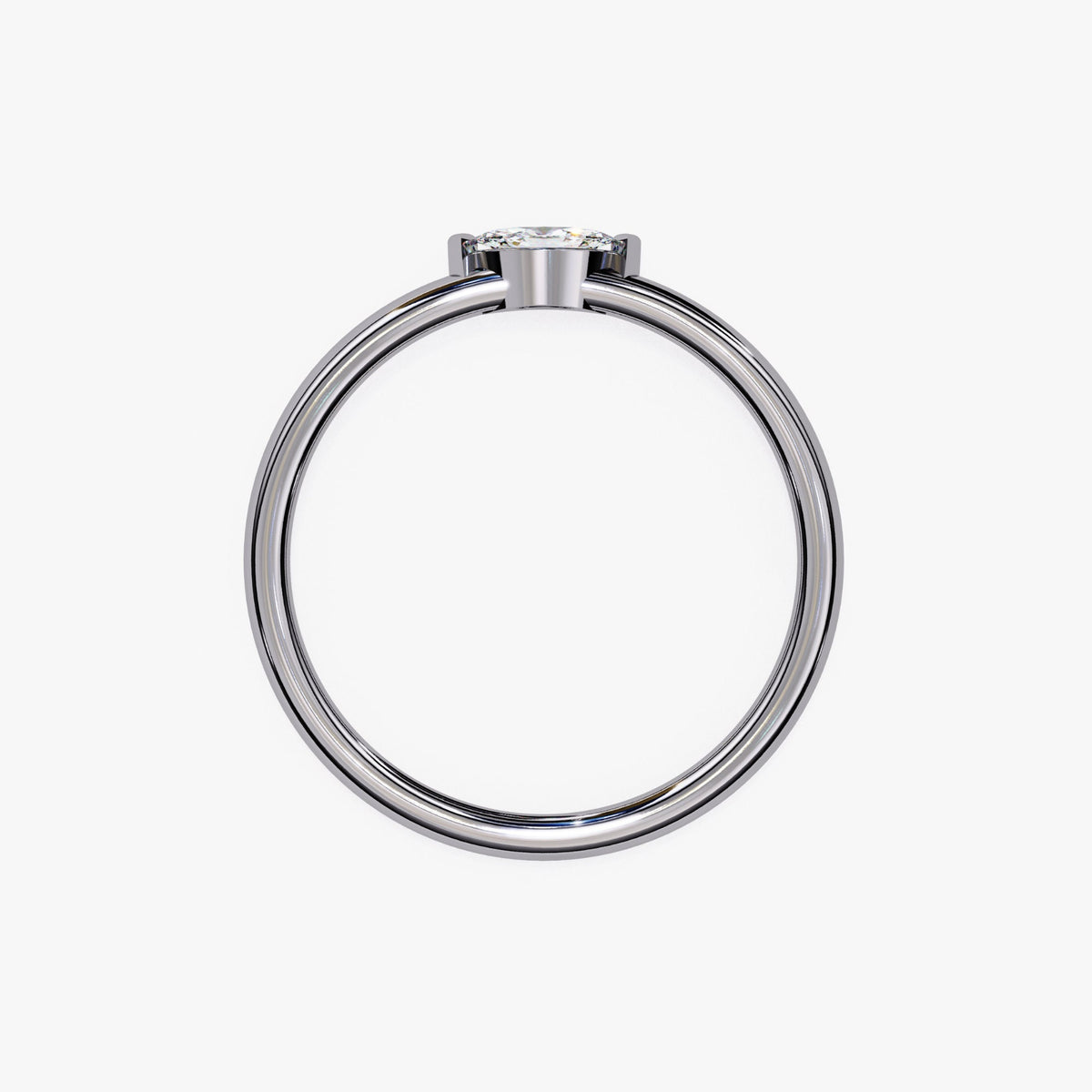 Dainty 0.10 CT Marquise Lab Grown Diamond Ring, 14K White Gold Solitaire