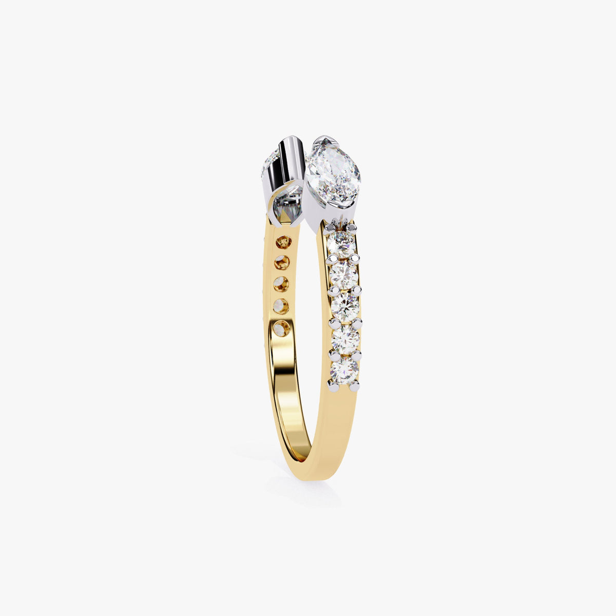 Marquise Diamond Ring: 0.50 CTW, 14K Gold Open Band, Anniversary Ring