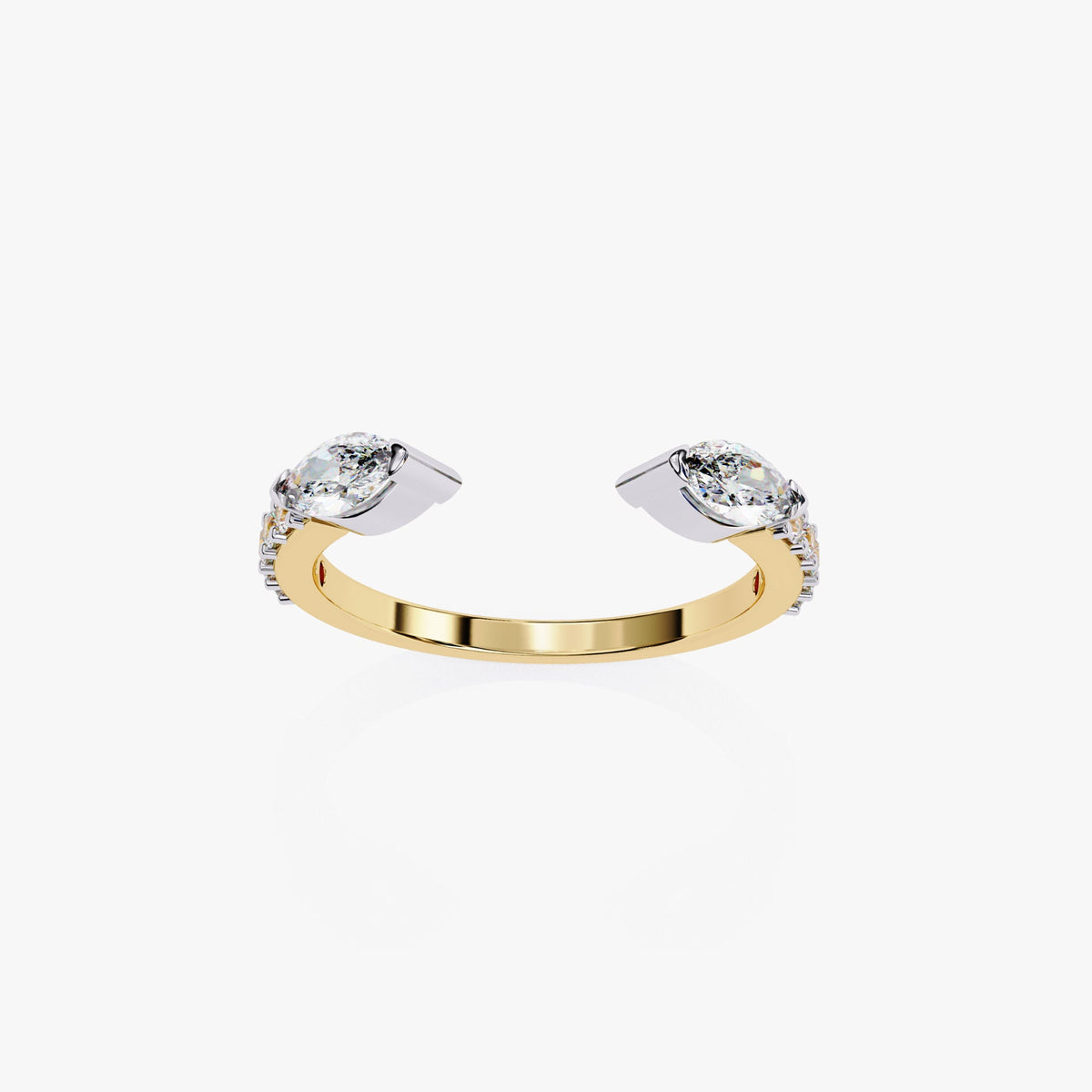 Marquise Diamond Ring: 0.50 CTW, 14K Gold Open Band, Anniversary Ring
