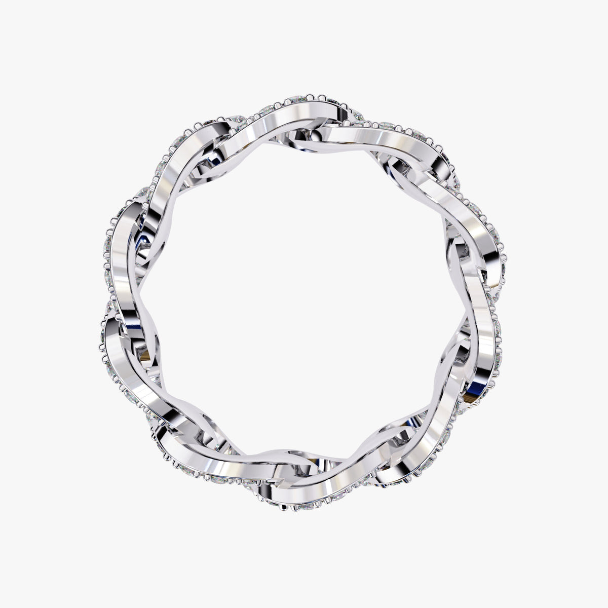 1.40 Ct Lab Grown Diamond 14k Gold Chain Link Ring