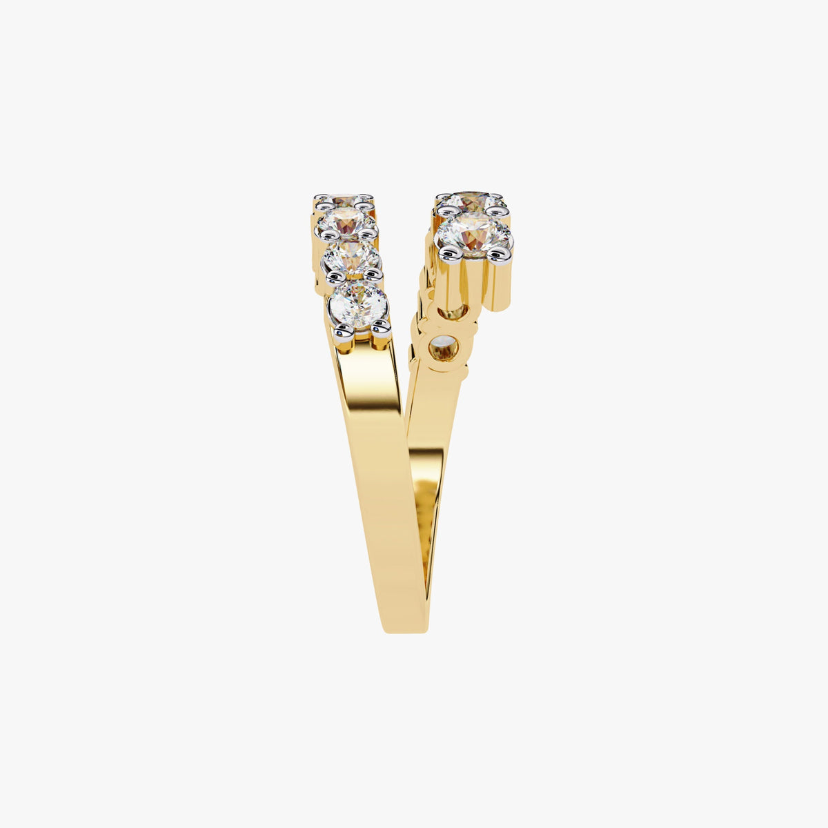 1.30 Ct Natural Diamond 14K Gold Open Twist Ring