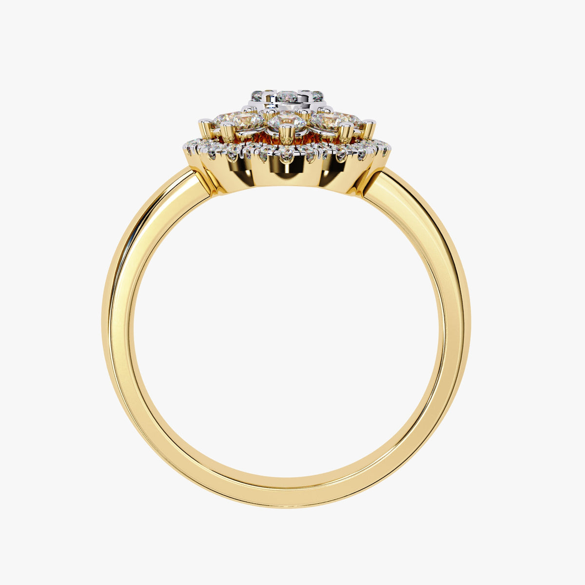 0.50 CT Floral Diamond Ring: 14k Gold Flower Promise Ring