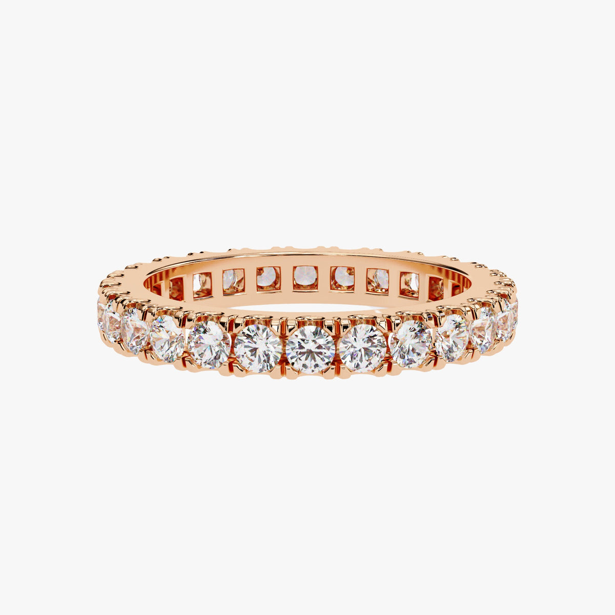 1.35 CT Diamond Eternity Band Ring: 14k Gold Anniversary Ring, 2.4MM