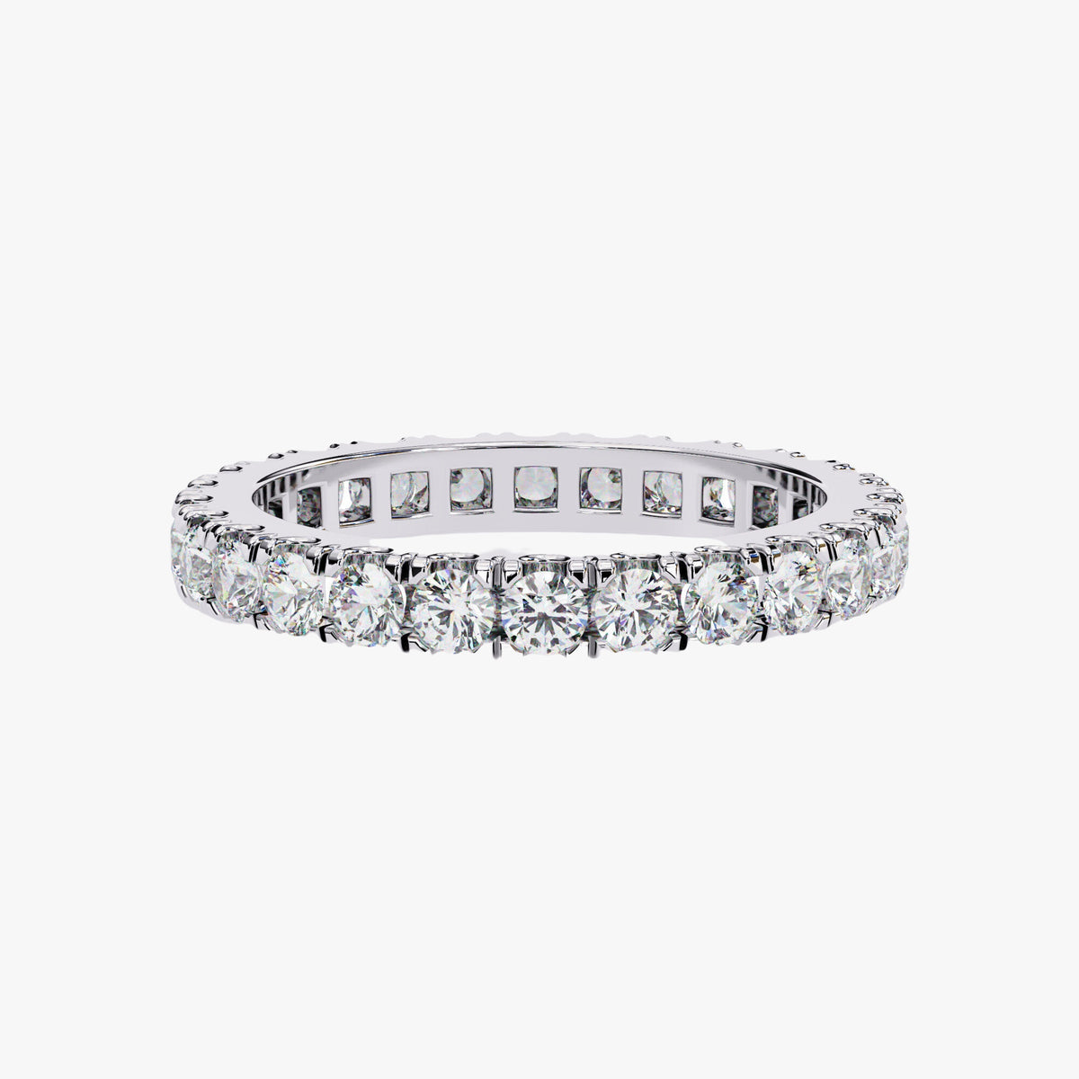 1.35 CT Lab Grown Diamond Eternity Band Ring - 14k Gold 2.4MM Milestone Anniversary Band