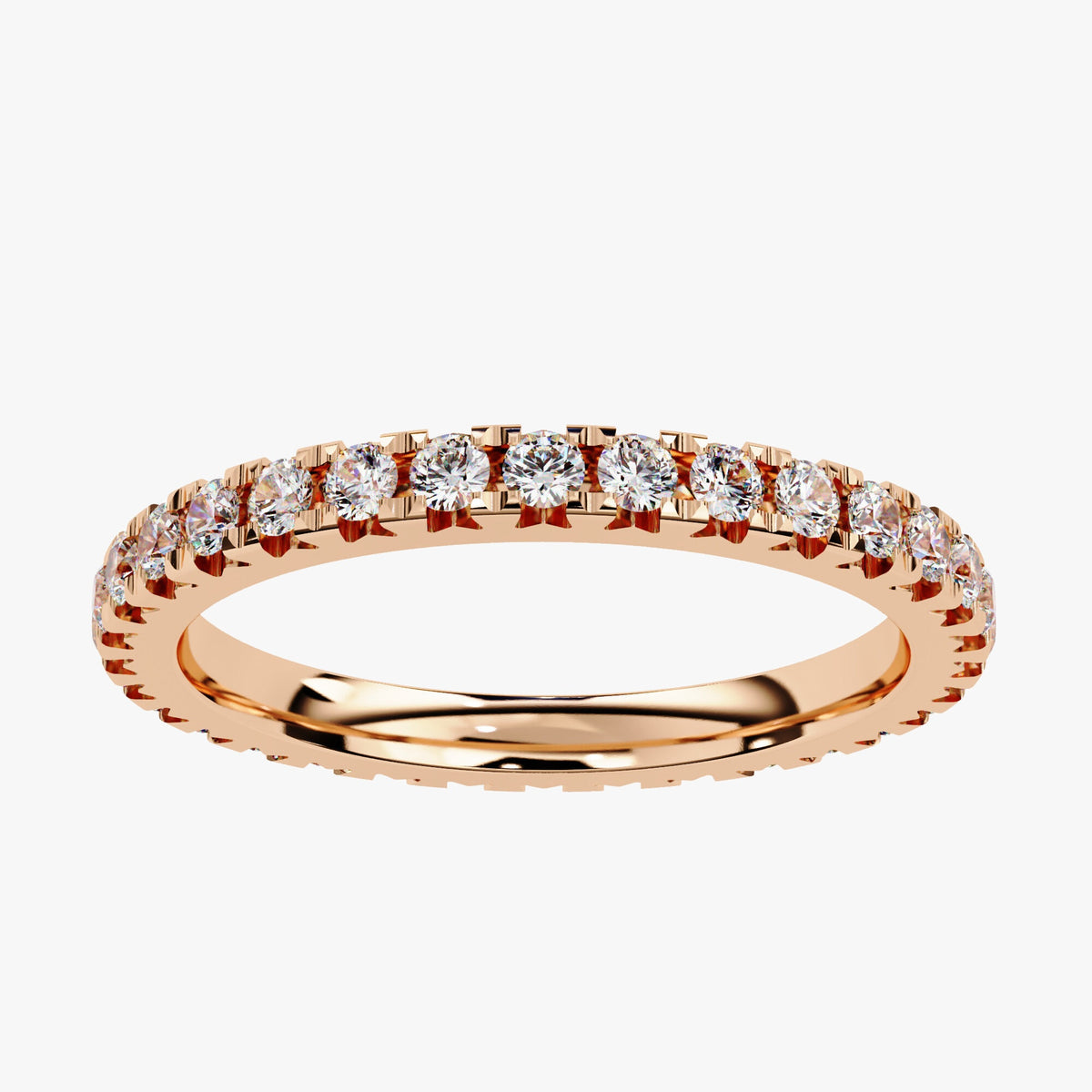 14K Gold Diamond Eternity Band Ring: 0.70 CT 2MM Wedding Band
