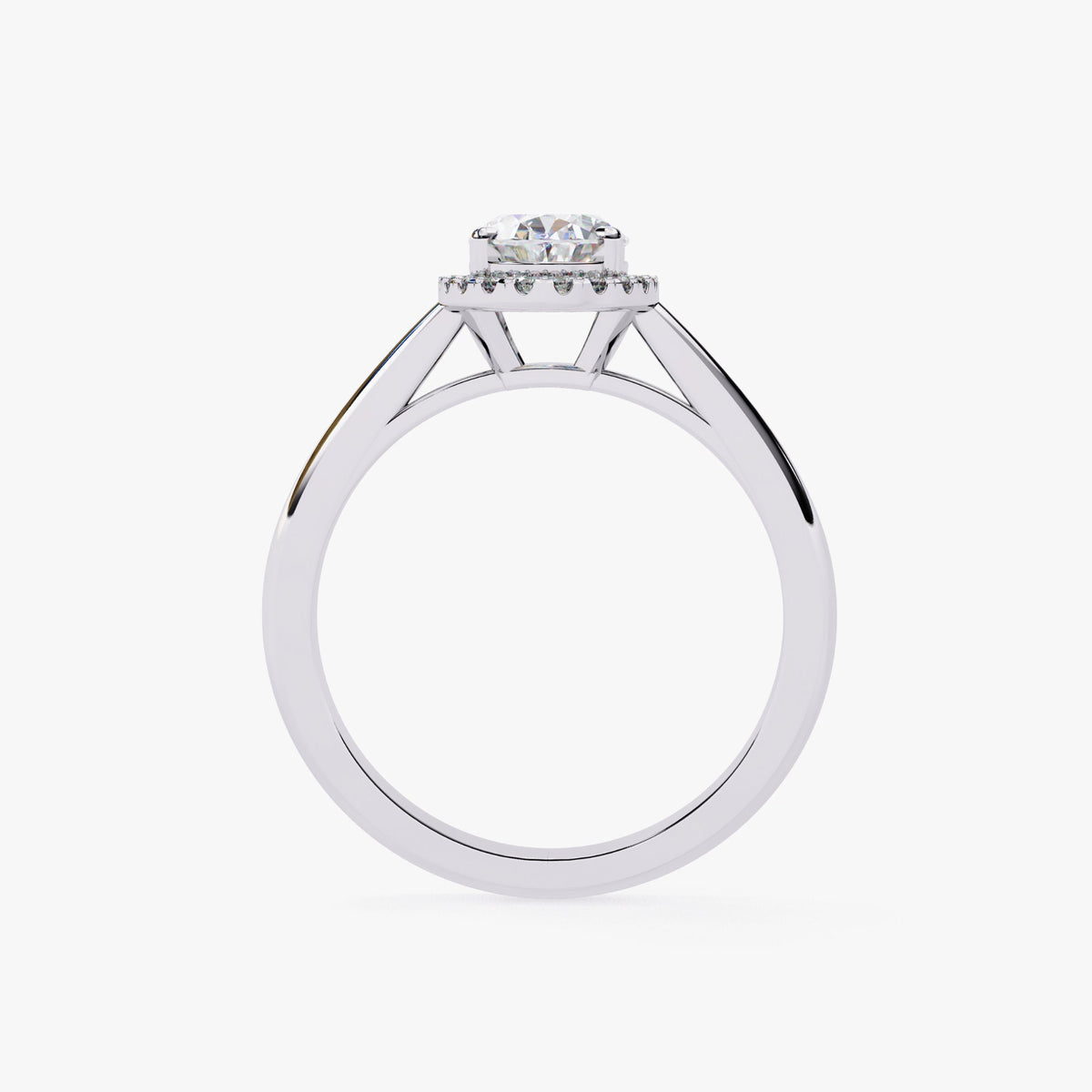 Oval Cut Halo Engagement Ring 14K Solid Gold 1.00 CT Brilliant Lab Grown Diamond Ring / Solitaire Lab Created Engagement Ring for Women