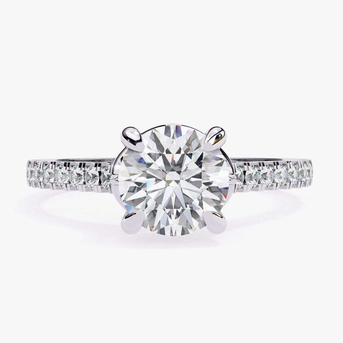 Vintage Hidden Halo Lab Grown Ladies Ring, Anniversary Gift, 1.25ct Round 7mm Lab Diamond Wedding Ring, Lab Created Diamond Engagement Ring