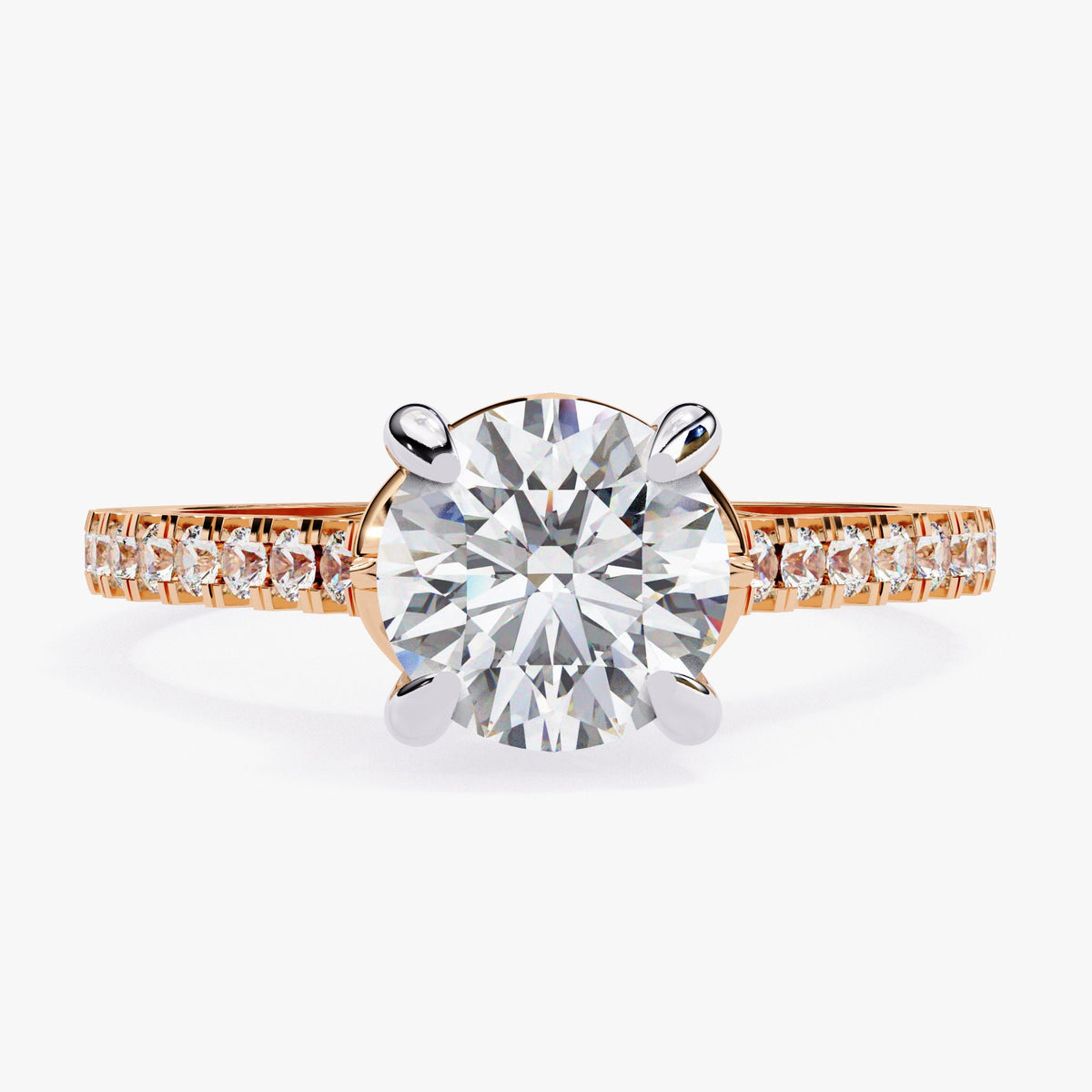 Vintage Hidden Halo Lab Grown Ladies Ring, Anniversary Gift, 1.25ct Round 7mm Lab Diamond Wedding Ring, Lab Created Diamond Engagement Ring