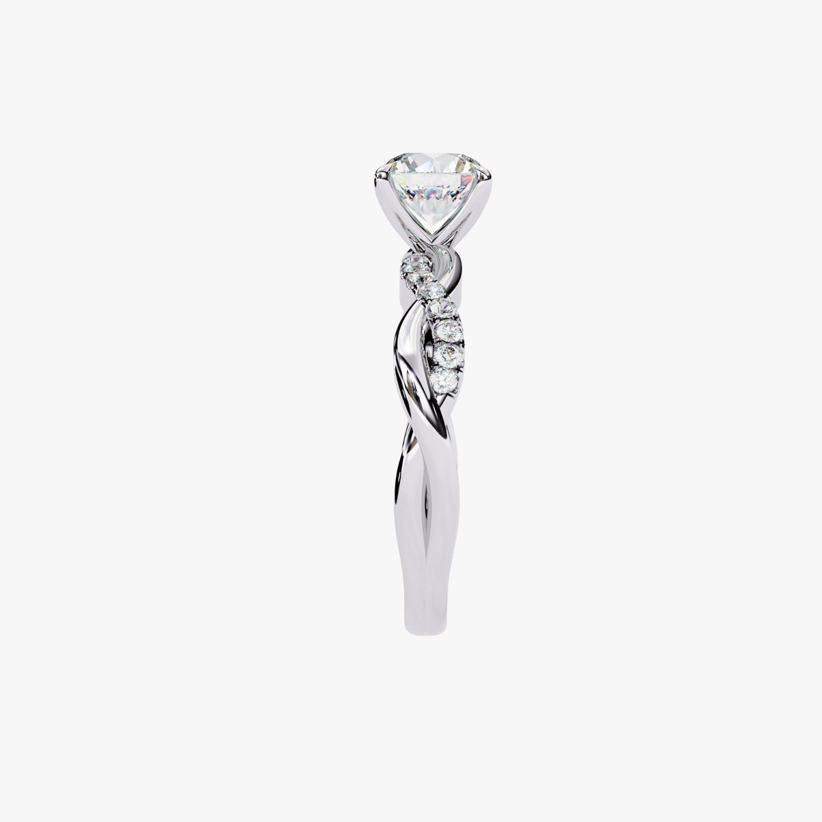 Lab Grown Diamond Engagemeng Ring Lab Created Diamond Ring 14K Solid Rose Gold White Gold Round Promise Proposal Ring Twist Band Design
