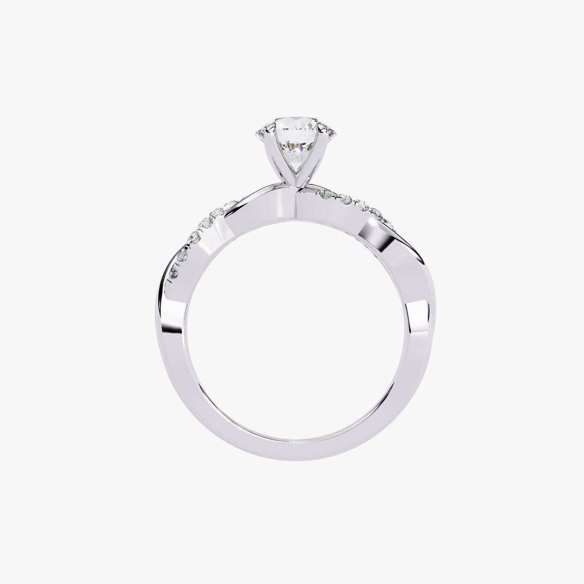 Lab Grown Diamond Engagemeng Ring Lab Created Diamond Ring 14K Solid Rose Gold White Gold Round Promise Proposal Ring Twist Band Design