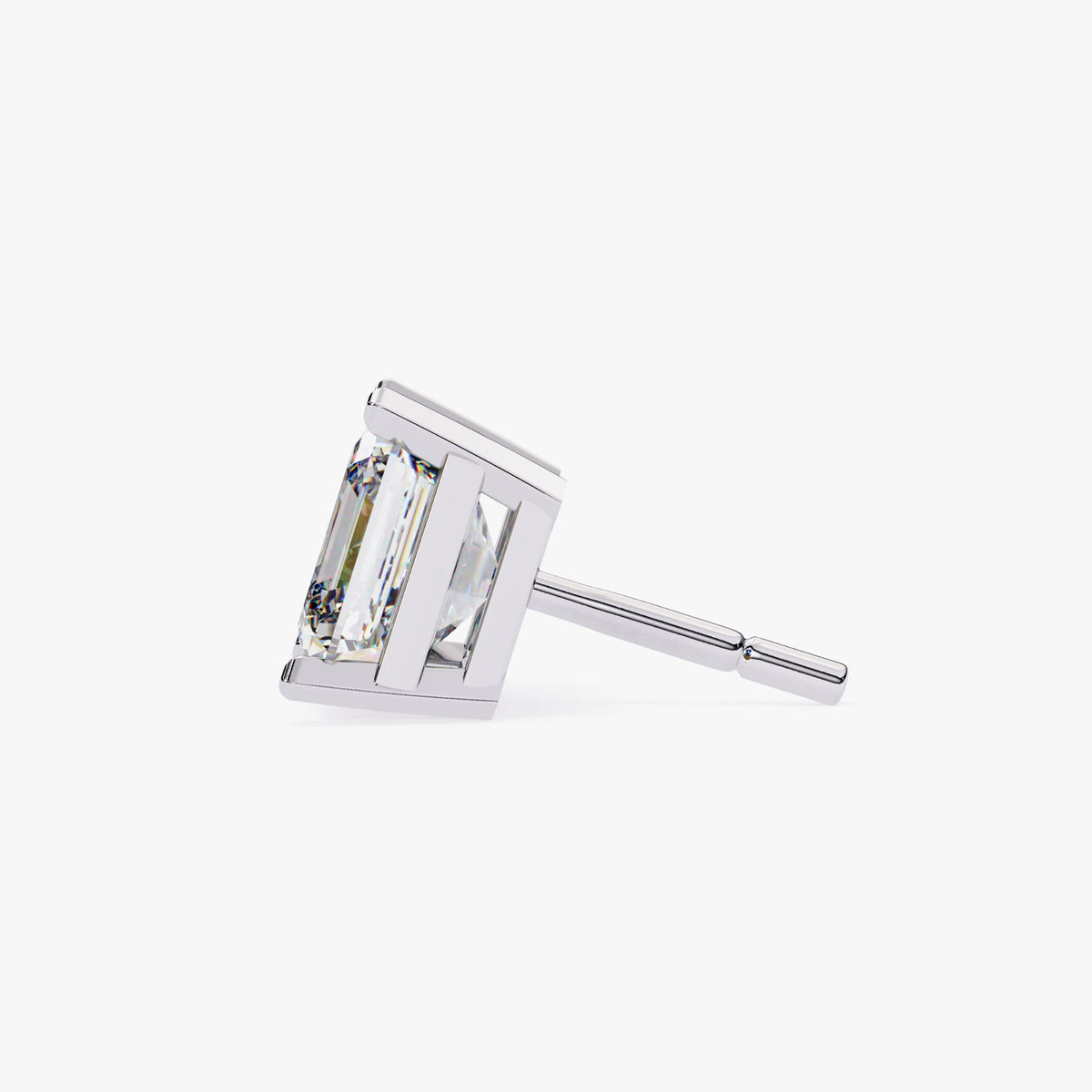 Asscher Cut Diamond Stud Earrings Natural Diamond Solitaire Studs 14K Solid Gold Gift for Her Minimalist Studs Dainty Bridal Earrings