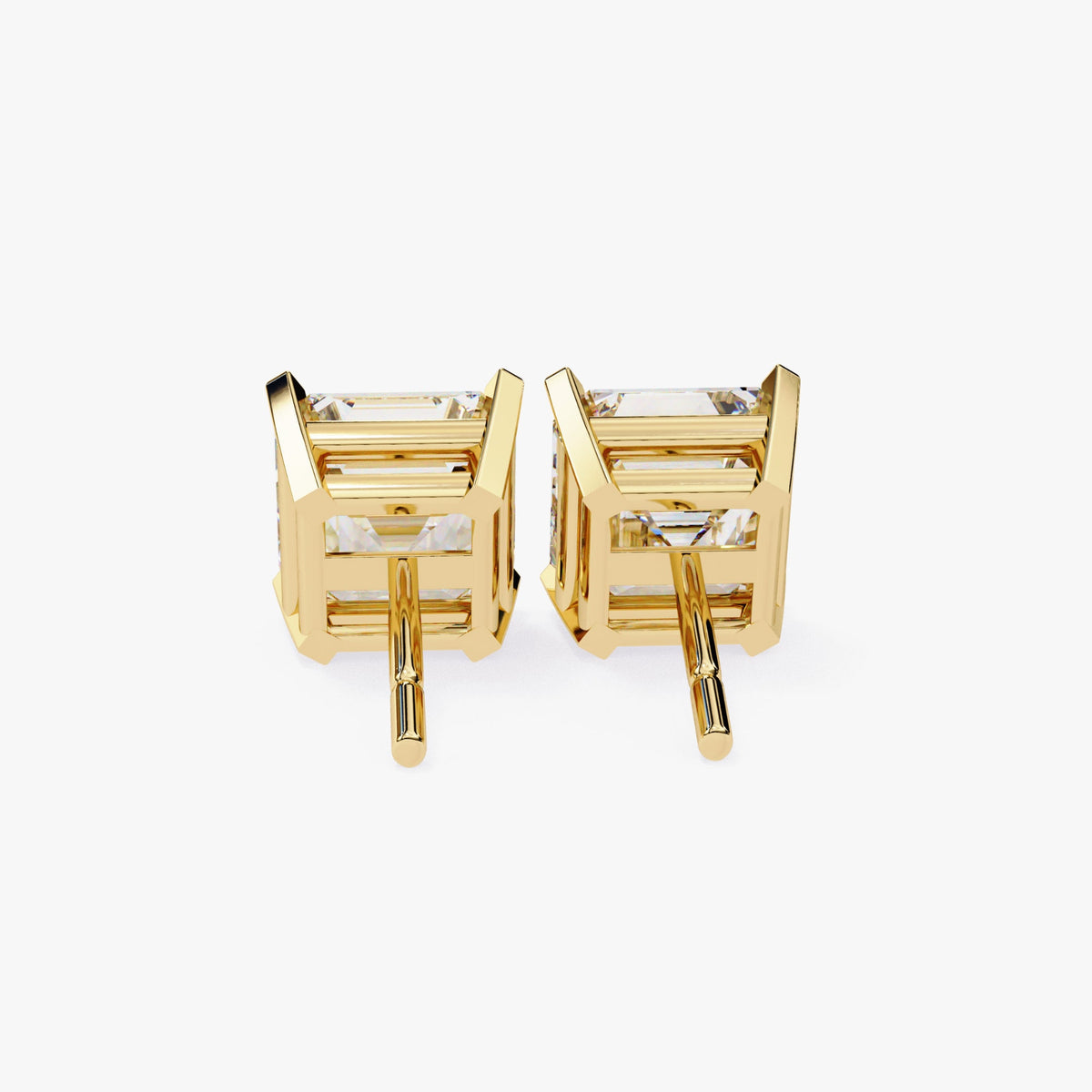 Asscher Cut Lab Grown Diamond 14K Gold Stud Earrings Diamond Solitaire Studs Gift for Her Minimalist Studs Dainty Bridal Earrings