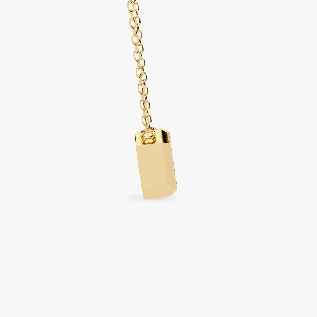 Emerald Cut Diamond Necklace 14K Solid Gold lab-grown diamond, classic emerald shape. anniversary gift, a birthday surprise, for Mom, your girlfriend, or your wife charm.
