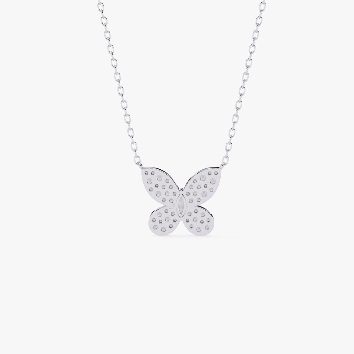 14K Gold Lab Grown Diamond Butterfly Pendant Necklace, 0.20 CTW, 16-18 Inch