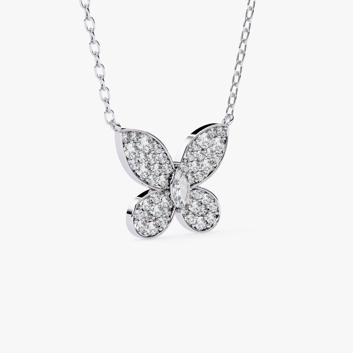 14K Gold Lab Grown Diamond Butterfly Pendant Necklace, 0.20 CTW, 16-18 Inch
