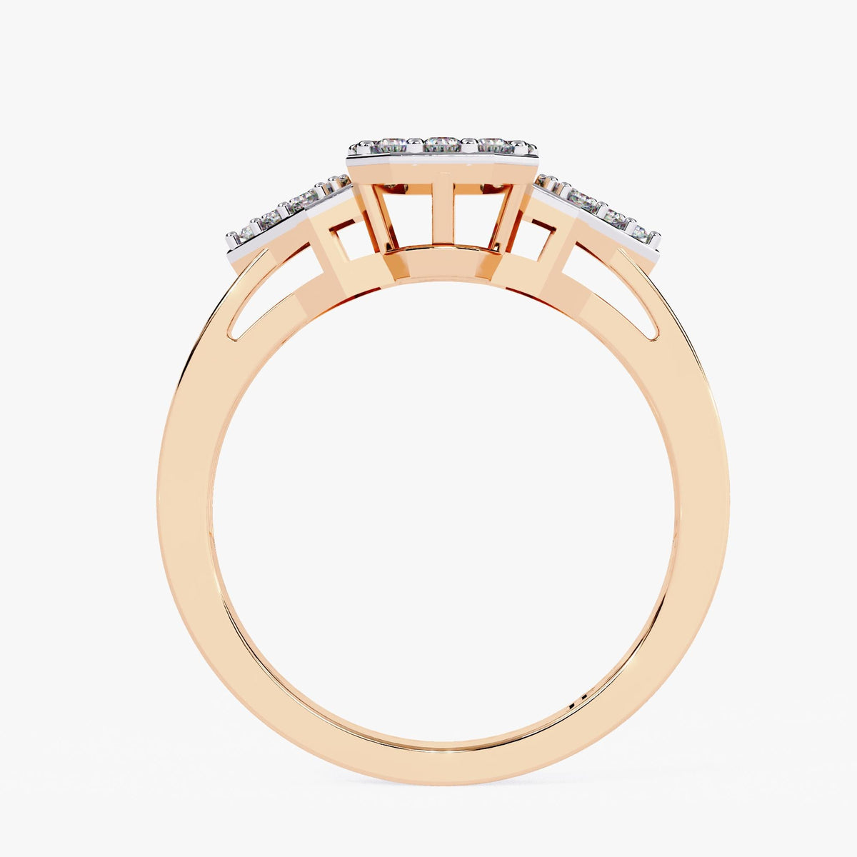 14K Solid Gold Diamond Signet Ring, Pinky Ring, Pave Diamond Ring, Statement Jewelry, Gift for Her