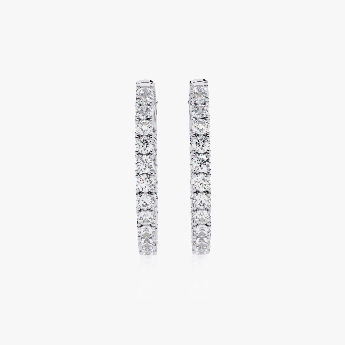 Inside Out Diamond Hoops Large Diamond Hoop Earrings 14k Solid Gold Diamond Hoops 1.75ctw Lab Grown Diamond Round Hoops 23MM Statement Hoops
