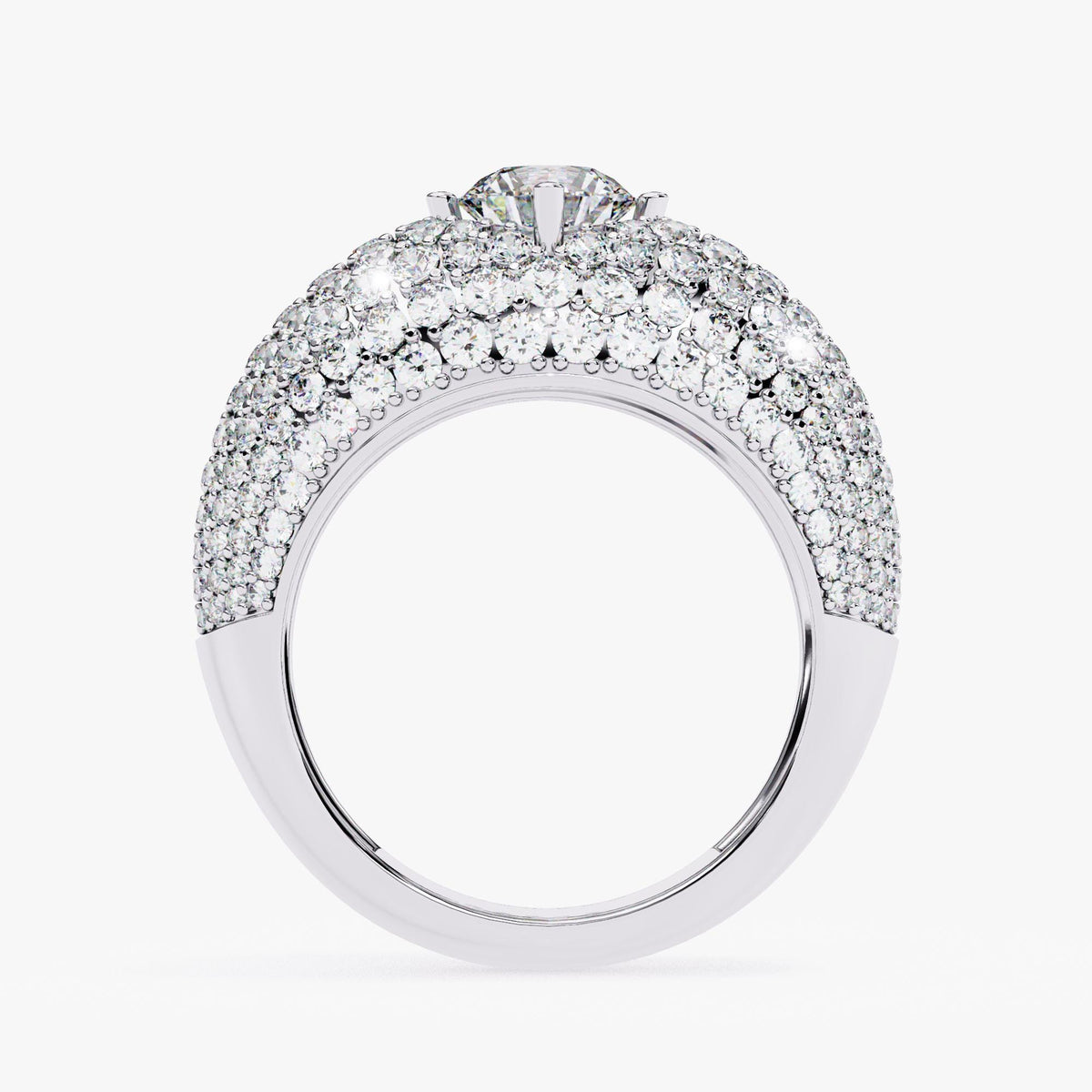 14k Gold Micro Pave Lab Grown Diamond Dome Ring (2.95 ctw)